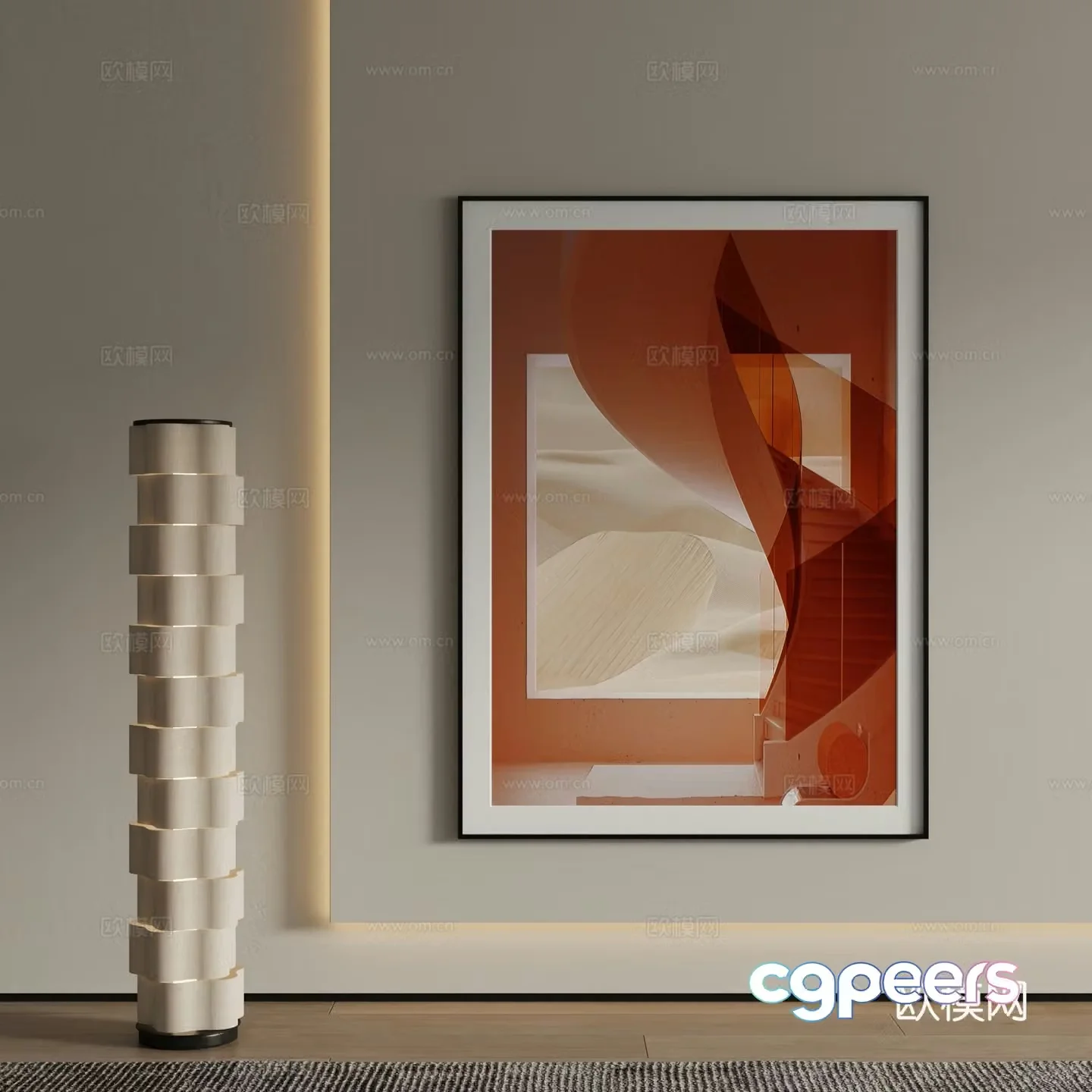 Modern Art Painting Decorative Painting 3D Model