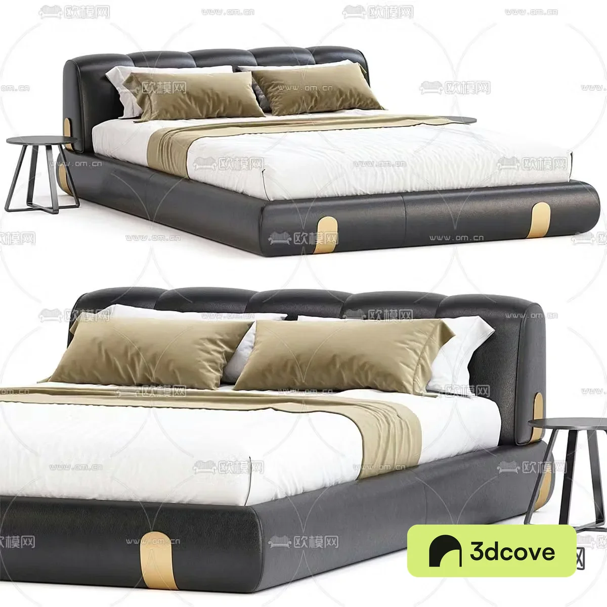 Dune leather double bed