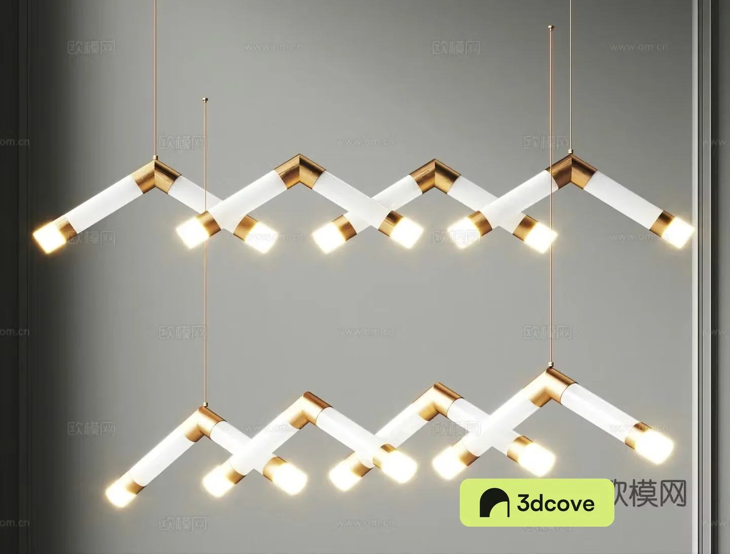 Modern Chandeliers Long Strip Chandeliers Restaurant Chandeliers Art Chandeliers 3D Model