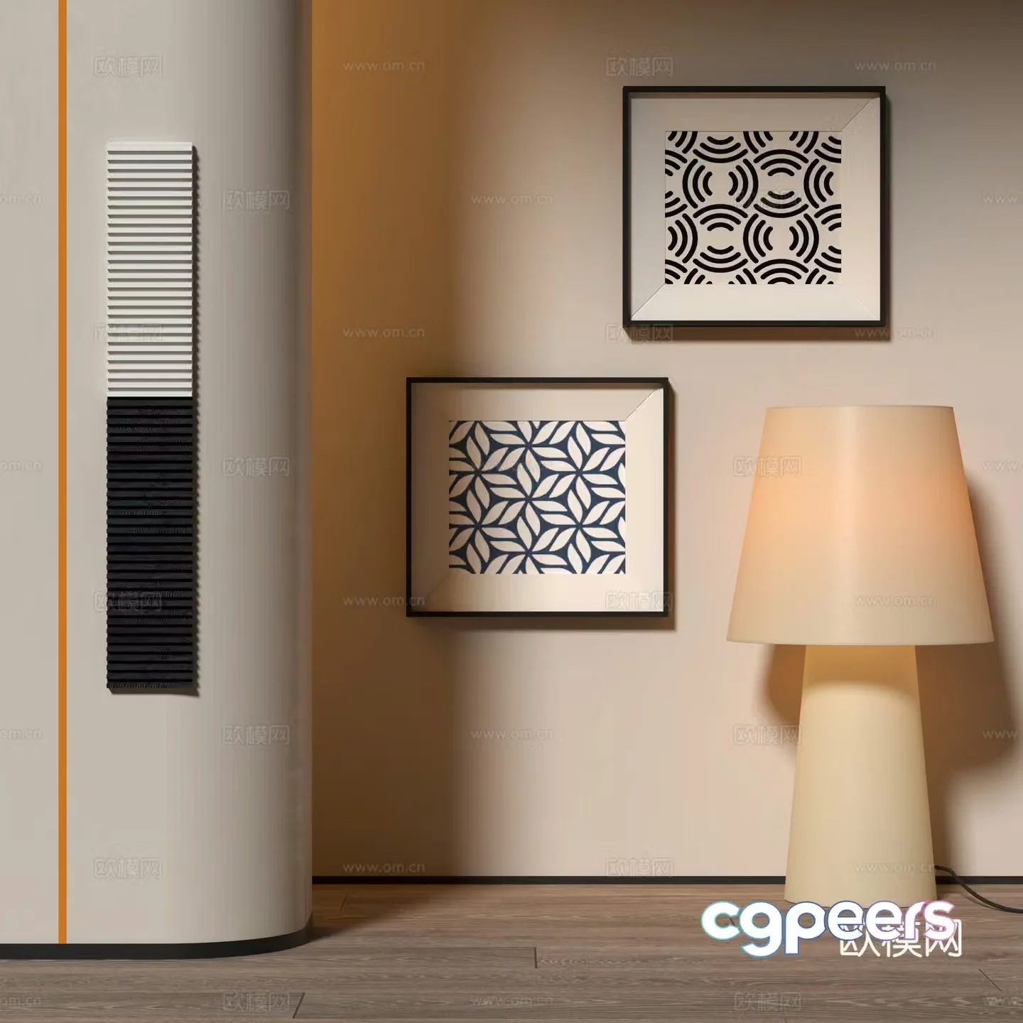 Modern floor lamp decorative painting 3d model