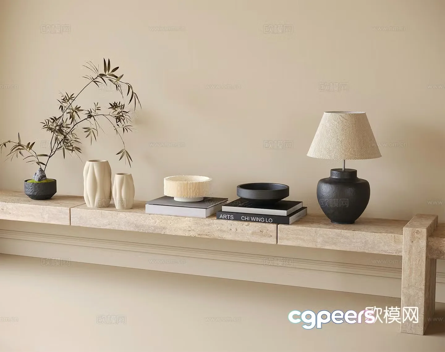 Modern jewelry ornaments Decorative ornaments Ornaments Combination Table lamp 3D model