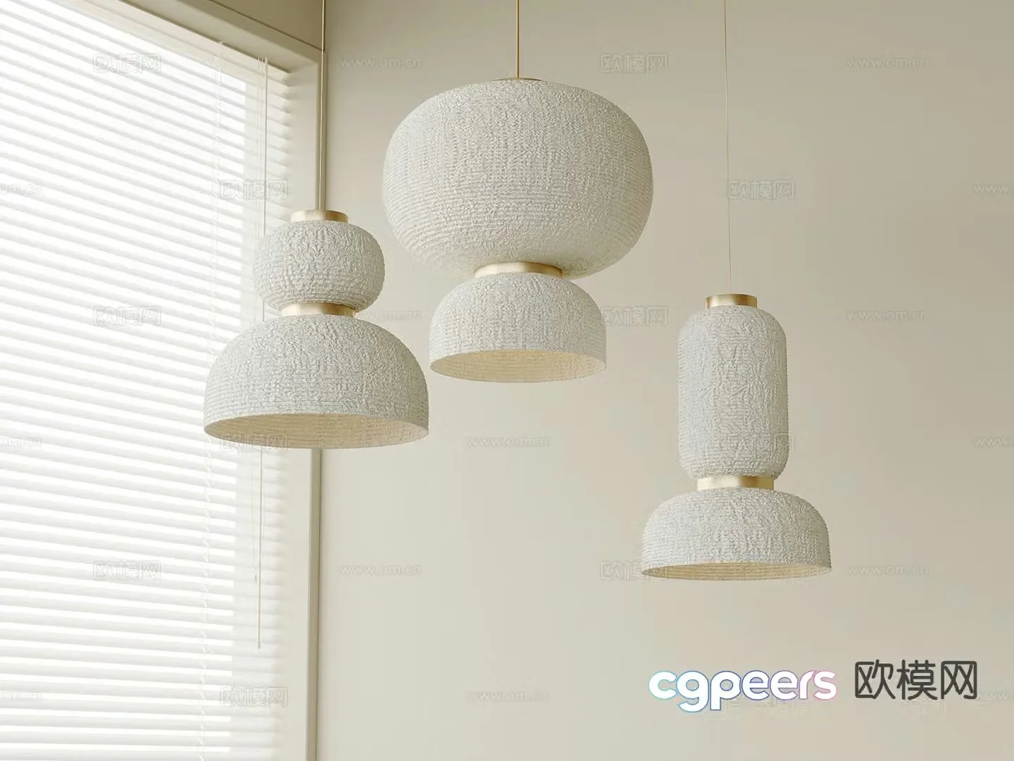 Wabi-sabi chandelier lantern chandelier 3d model