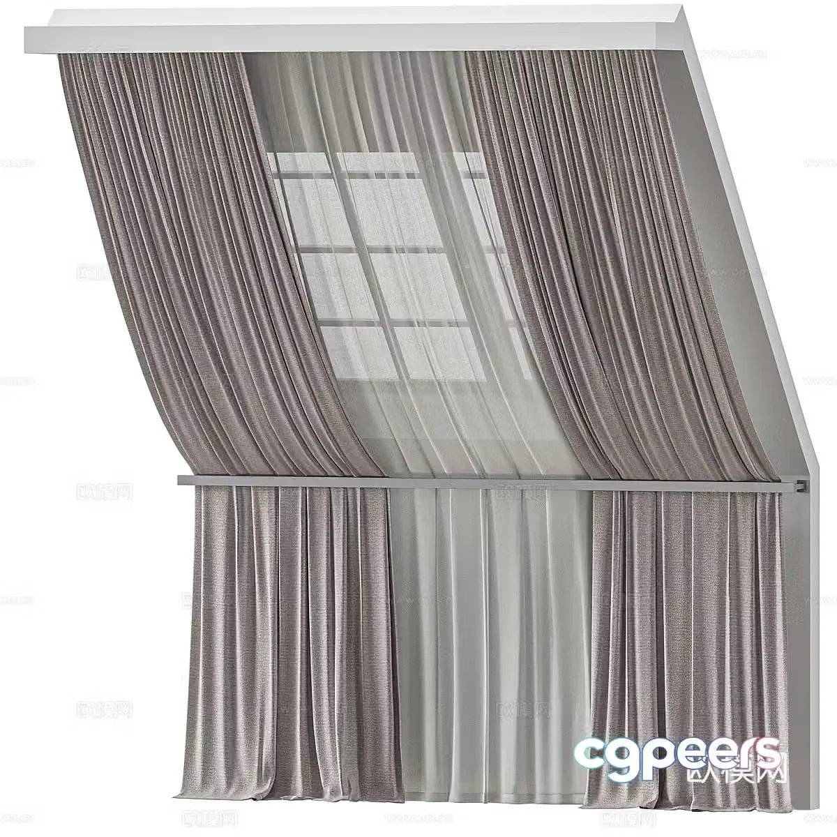 Modern loft curtain 3d model