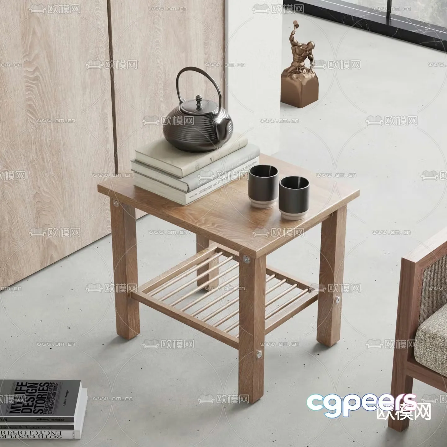BAXTER side table corner table tea set 3d model