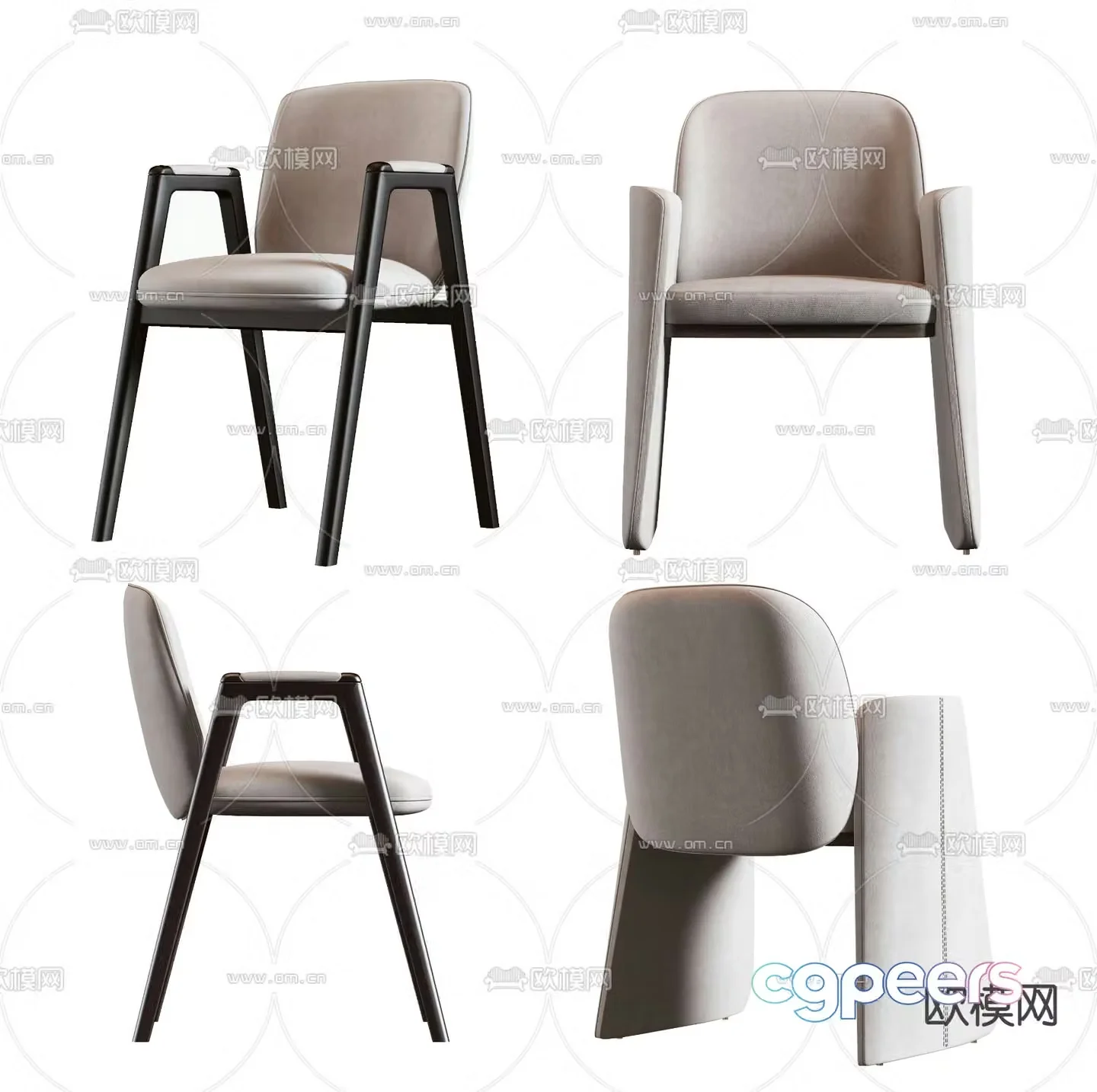 Pertica modern leisure chair single chair 3d model