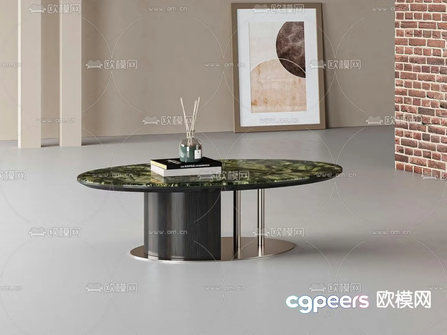 Modern coffee table accessories ornaments 3d model