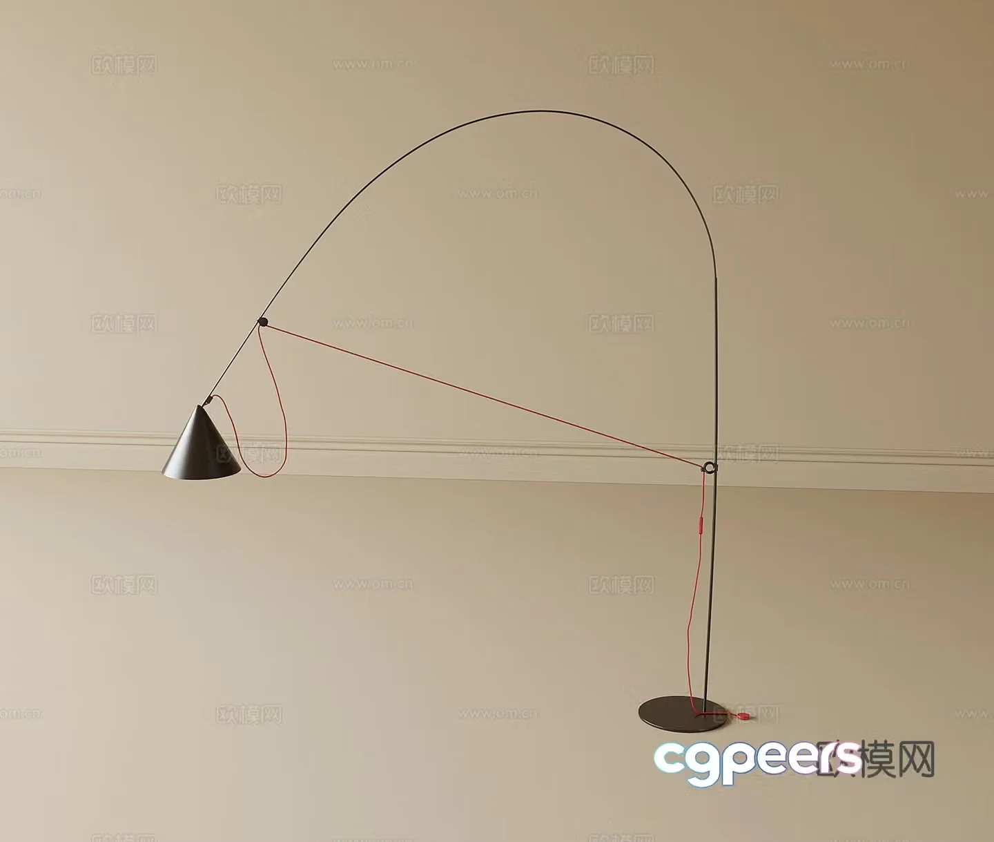 Modern fishing lamp 3d model