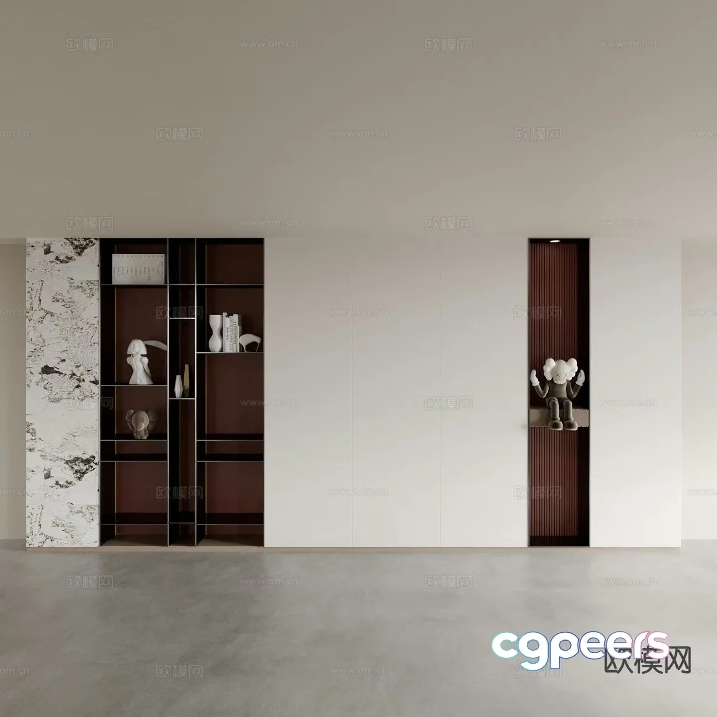 Italian decorative cabinet shelf 3d model