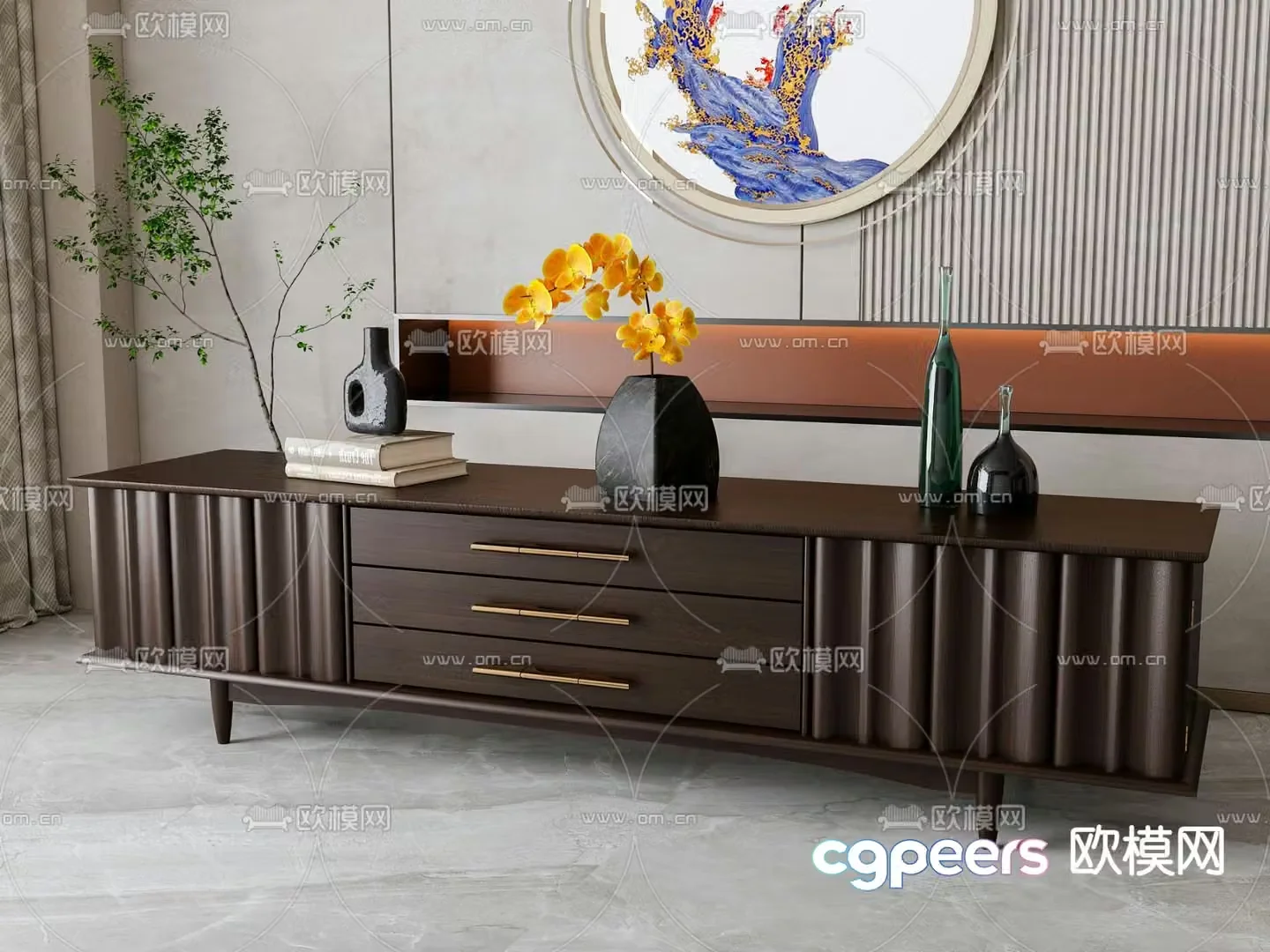 New Chinese style TV cabinet 3d model