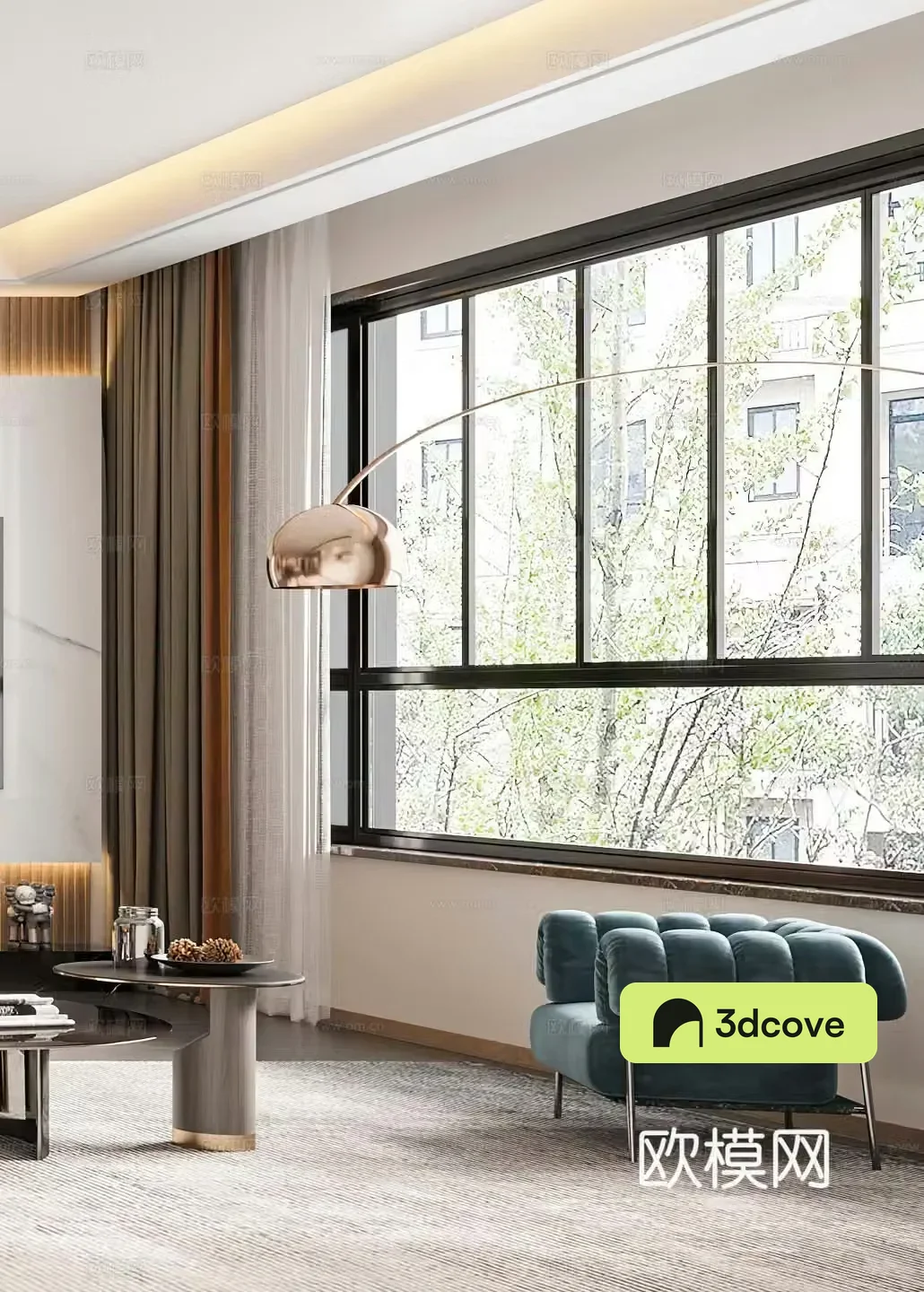 Modern leisure chair Floor lamp Light luxury leisure chair Side table Single chair G542