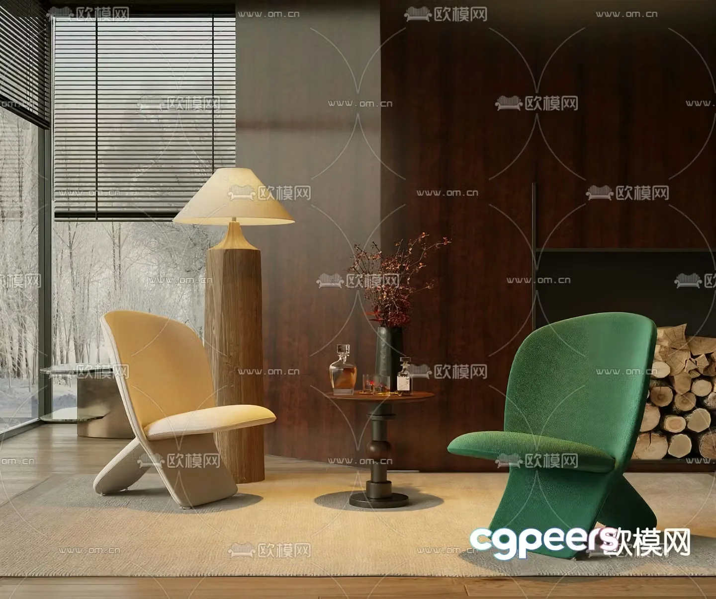 Modern chair leisure chair 3d model