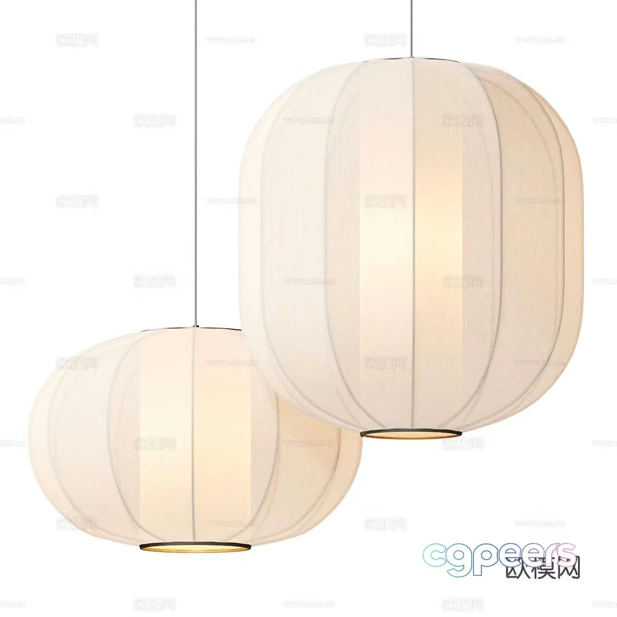 Modern lantern chandelier 3d model