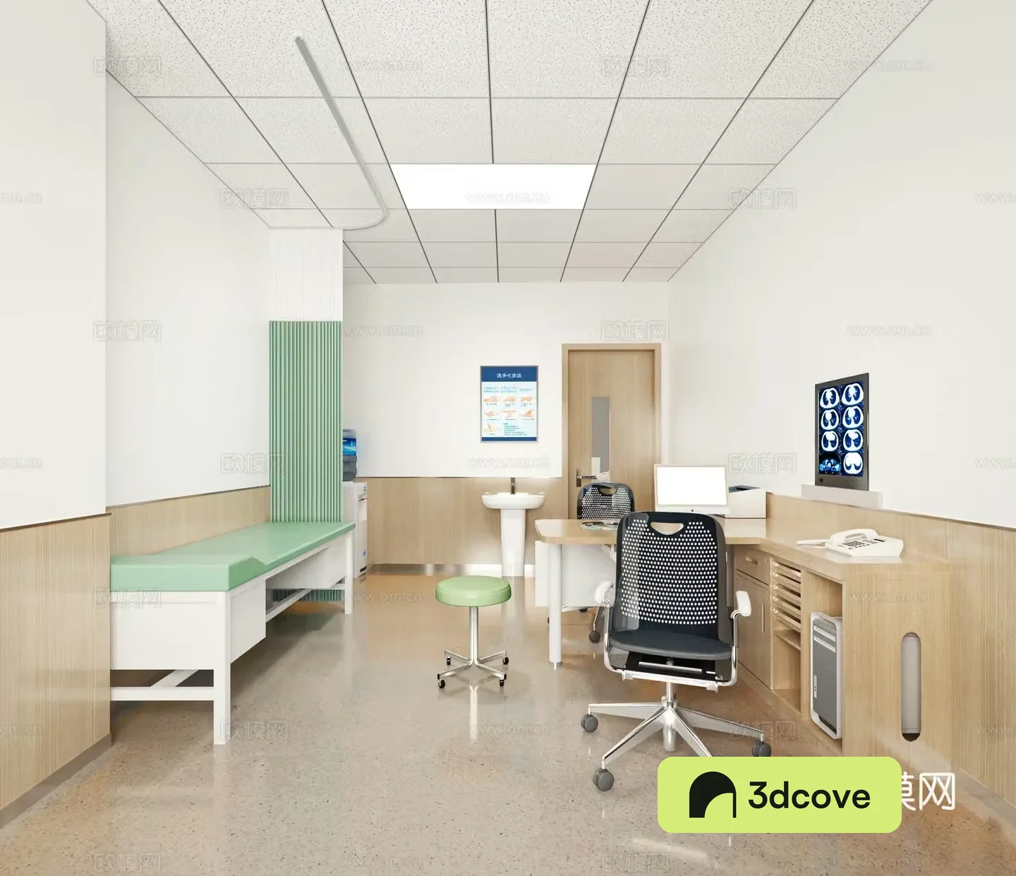 Modern clinic doctor’s office examination room school doctor’s room