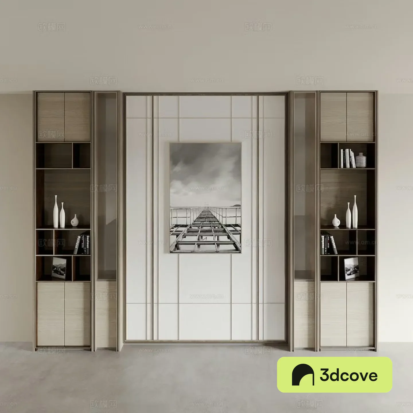Modern study room background wall tea room background wall