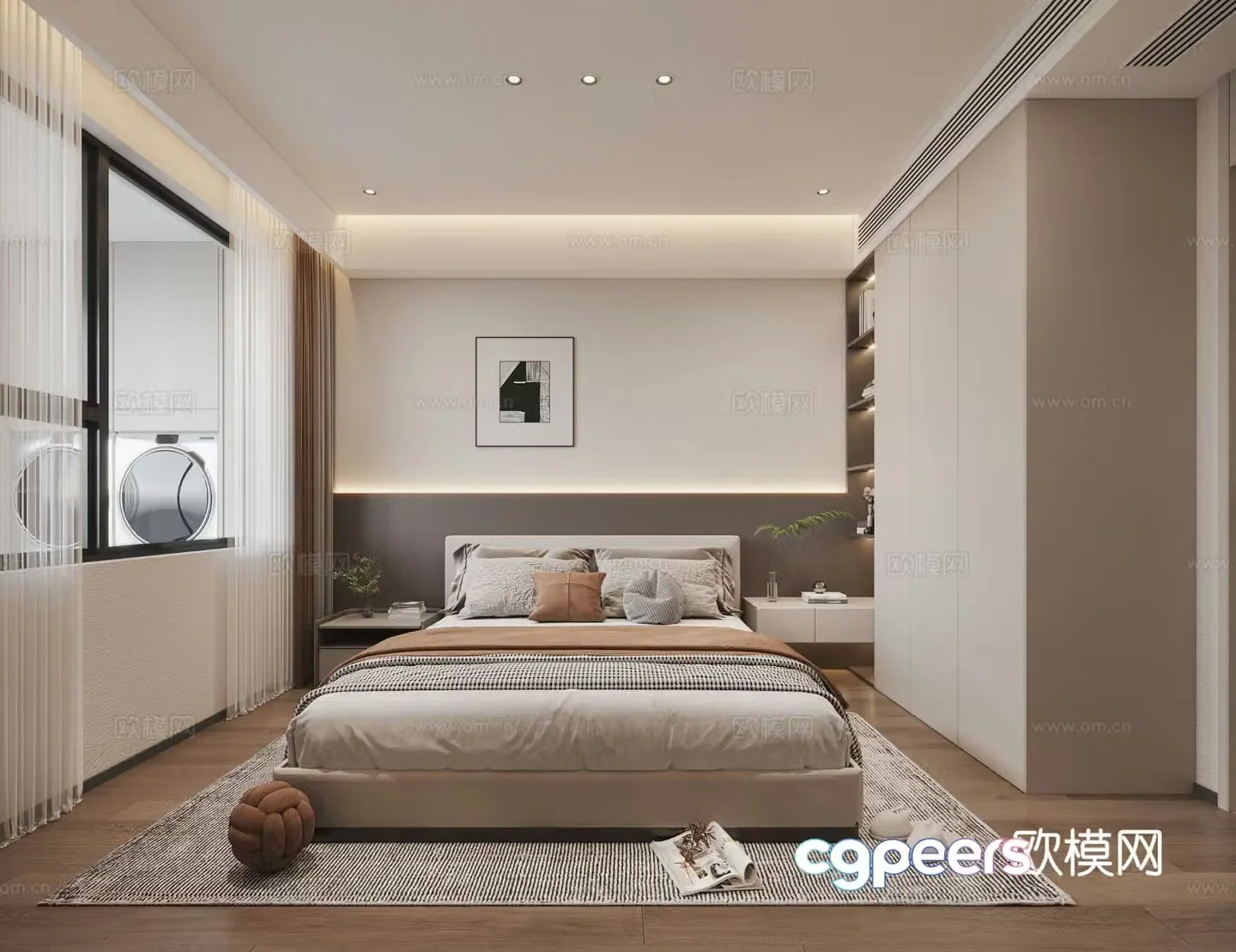Modern bedroom second bedroom 3d model