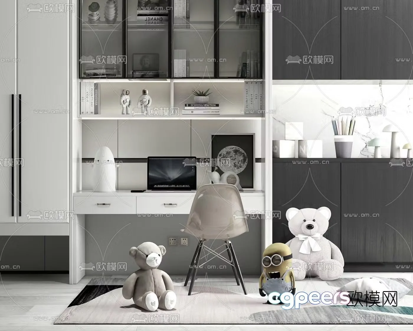 Modern children’s desk chair toy 3d model