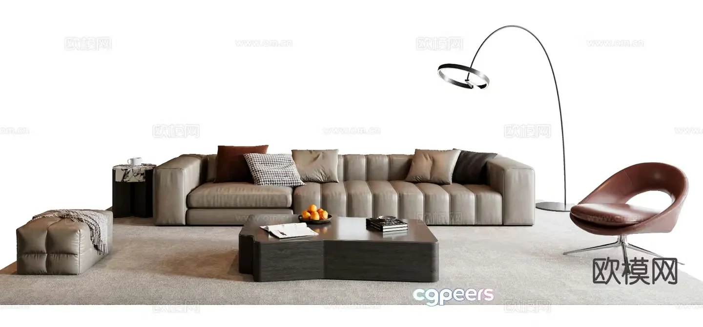 Italian sectional sofa 3d model