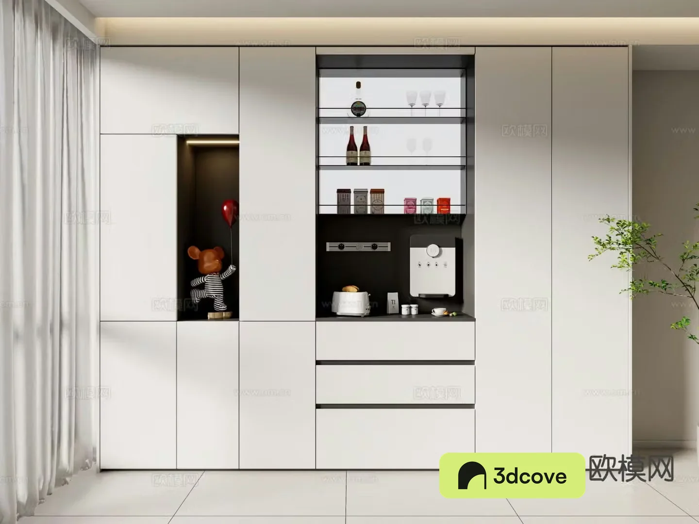 Minimalist wine cabinet sideboard tea cabinet