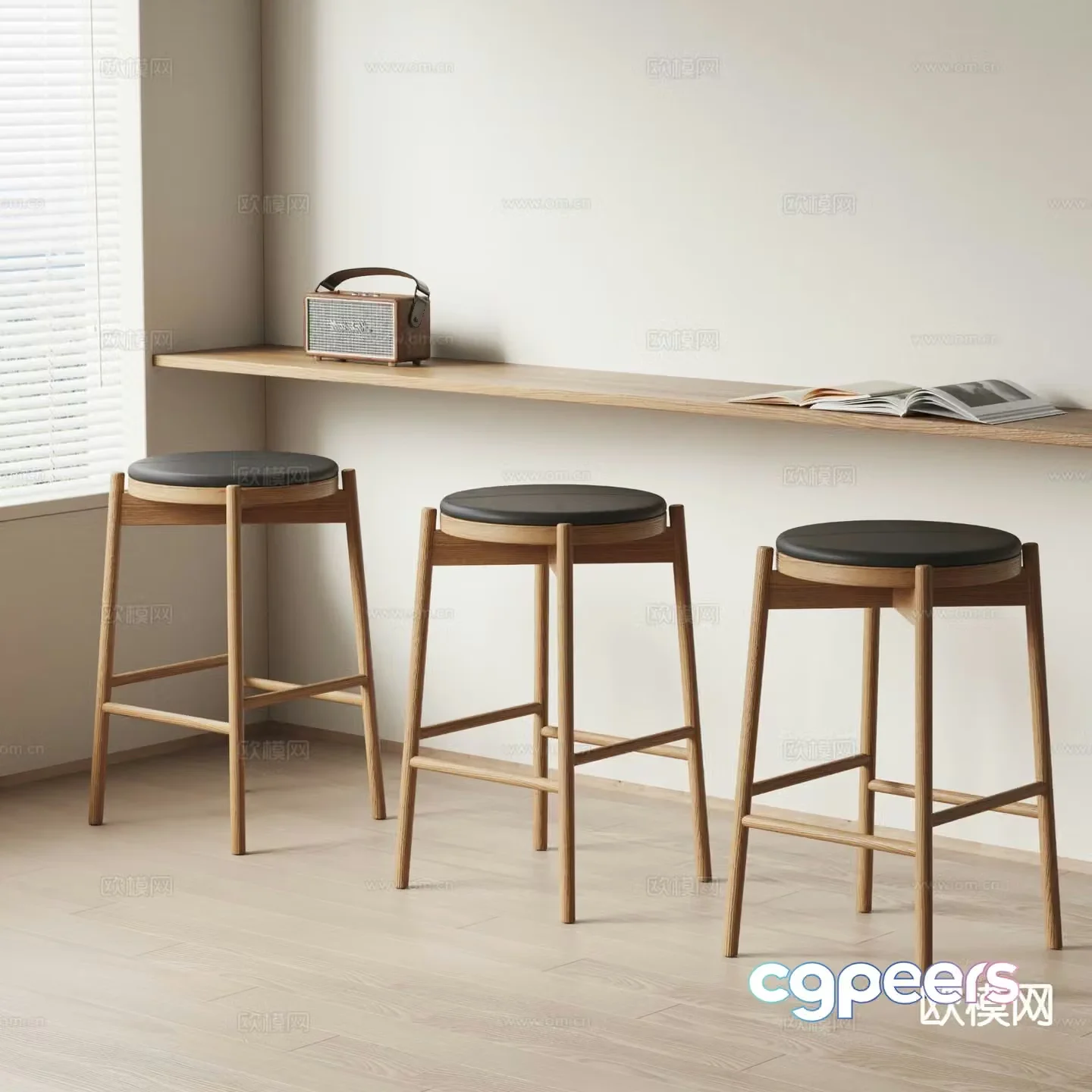 Leolux bar stool bar stool high stool 3d model