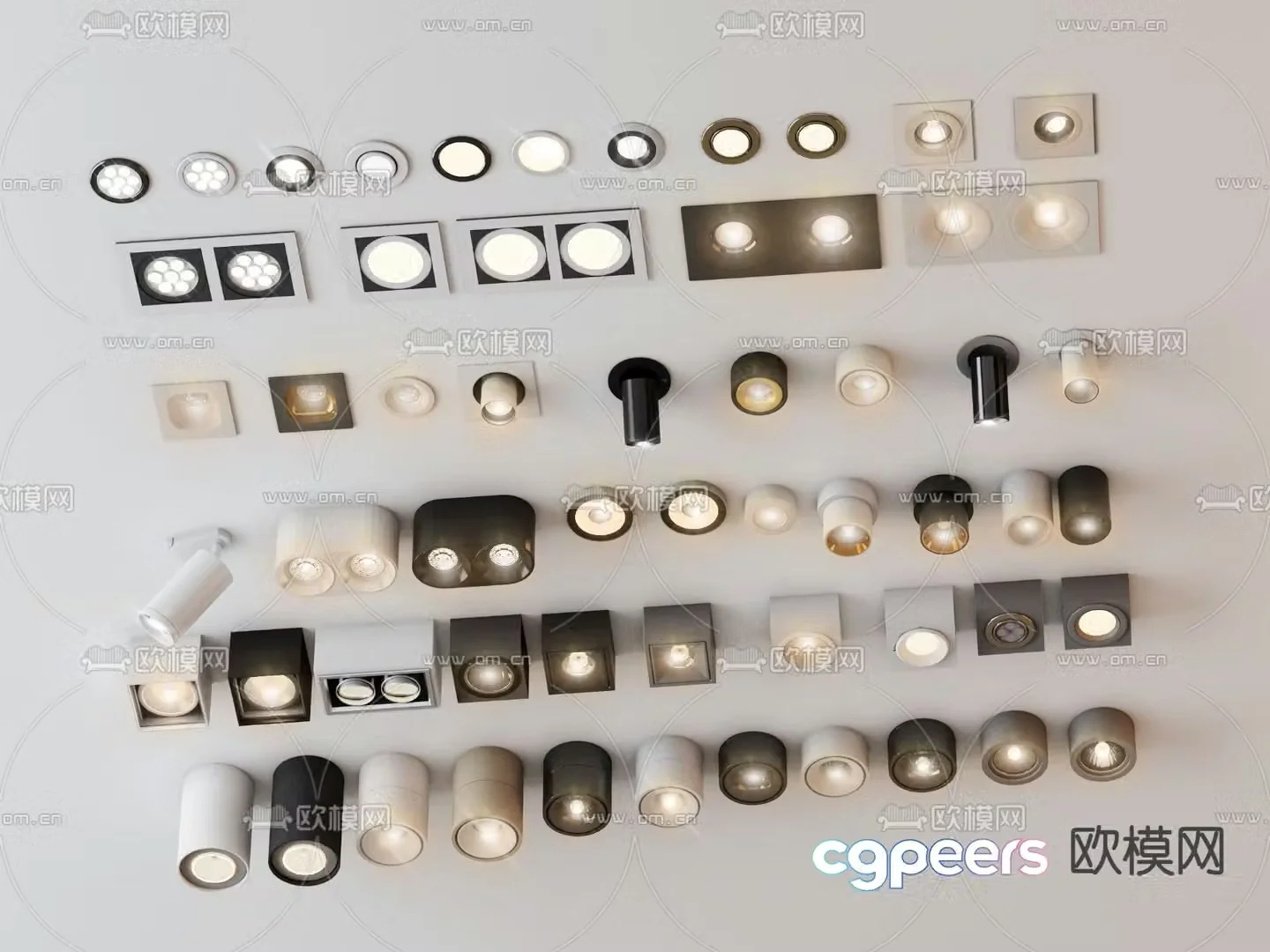 Downlight spotlight surface mounted downlight bull’s eye lamp long downlight 3D model