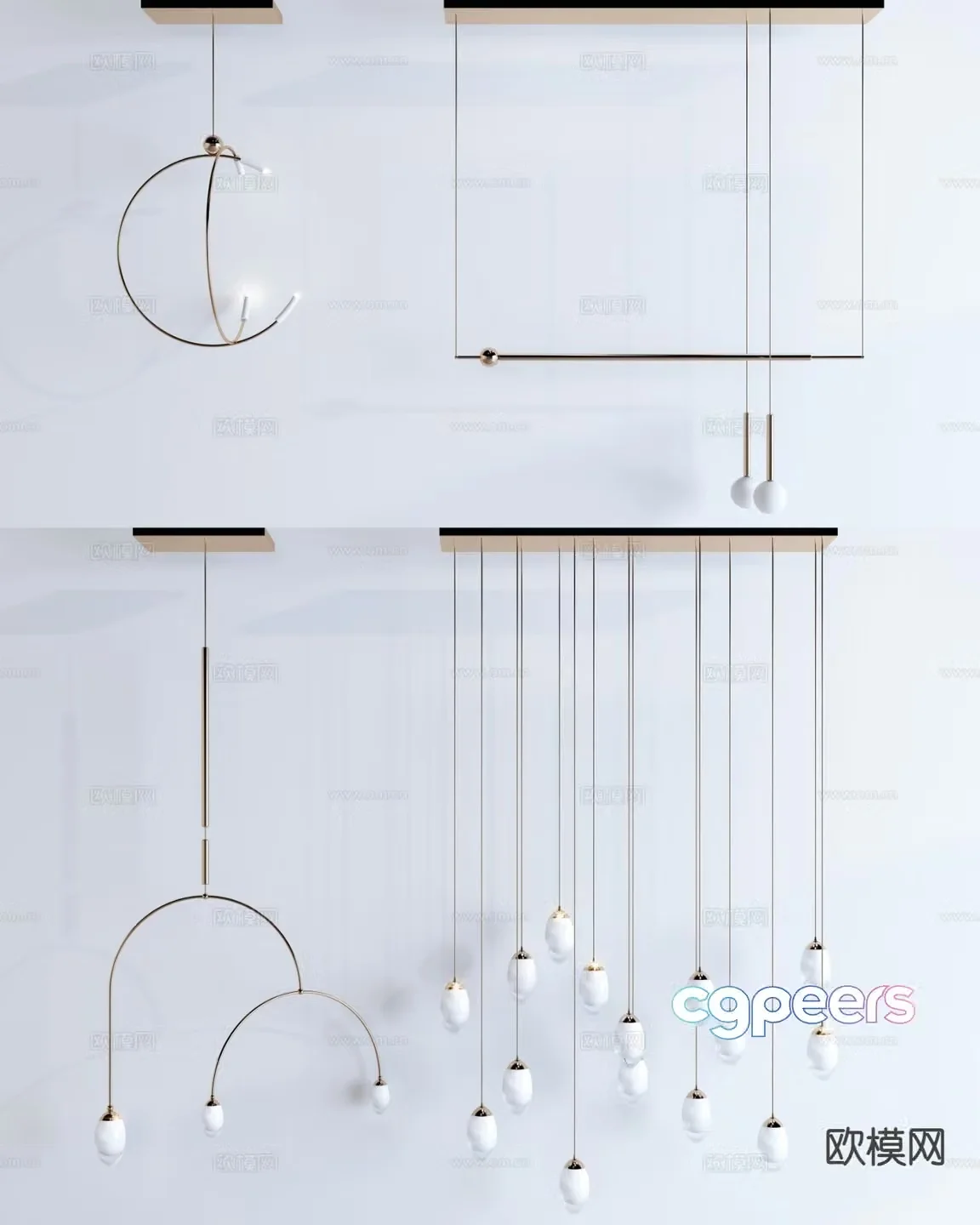 Modern chandelier creative chandelier 3d model