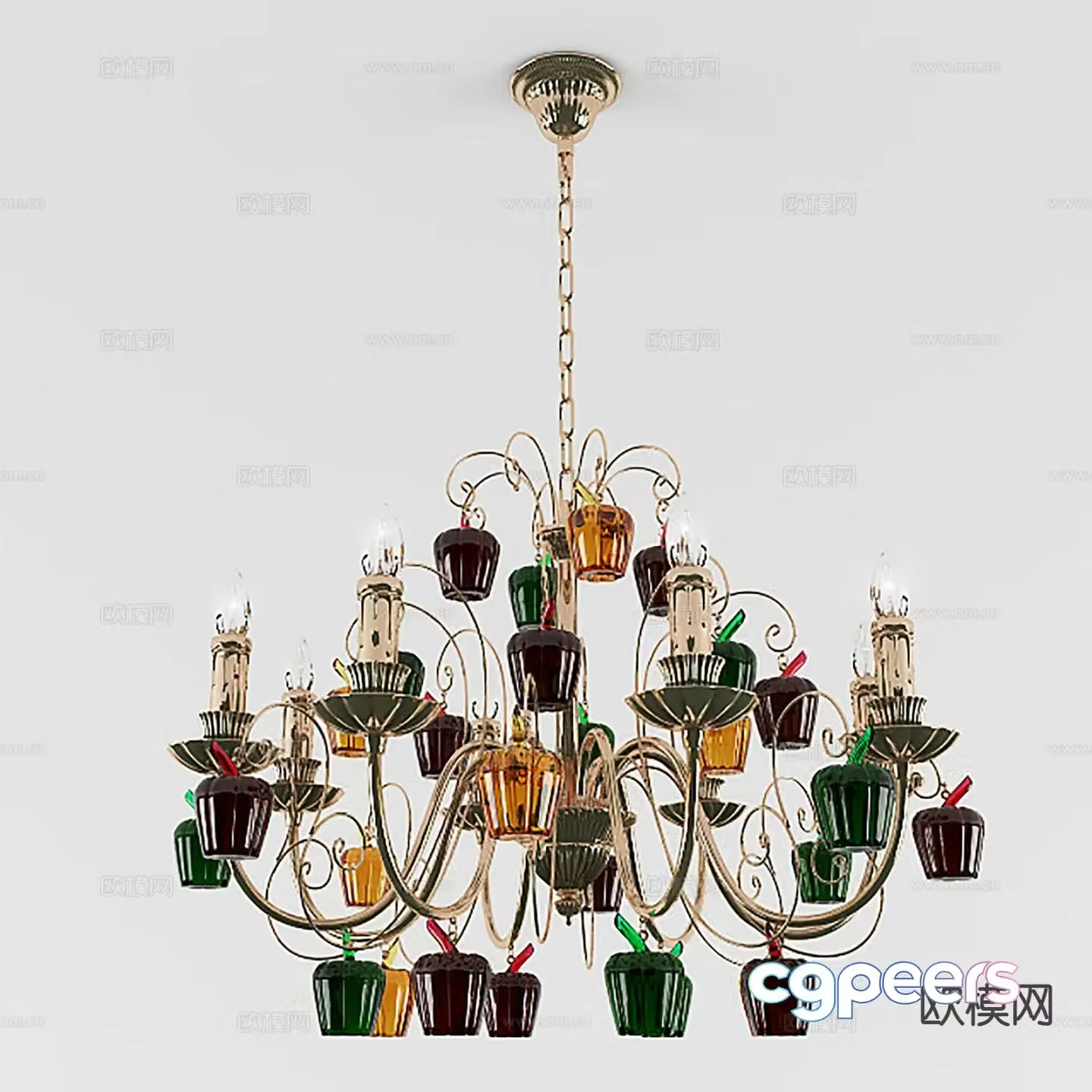 Simple European chandelier hall chandelier 3d model