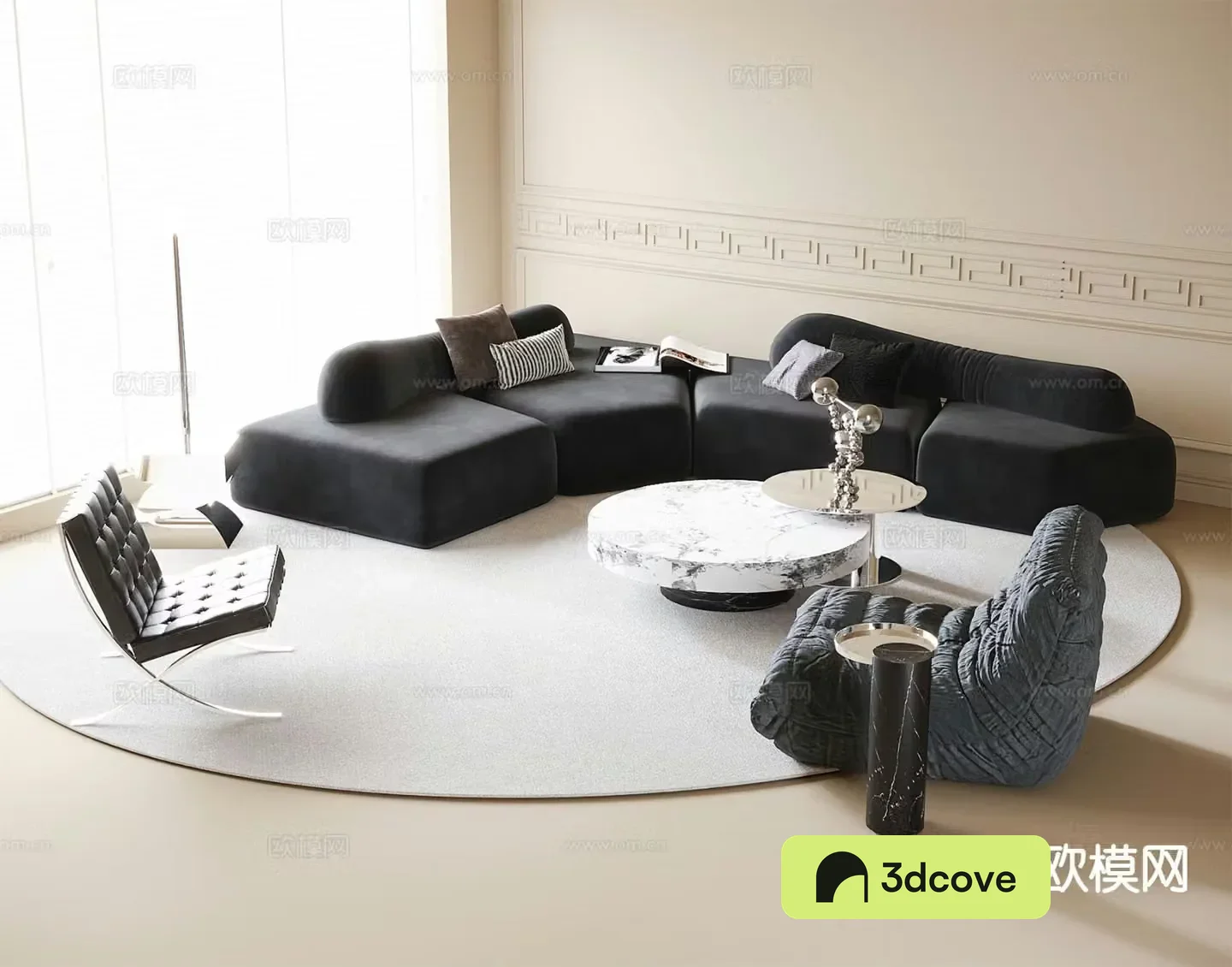 Italian style modular sofa curved sofa