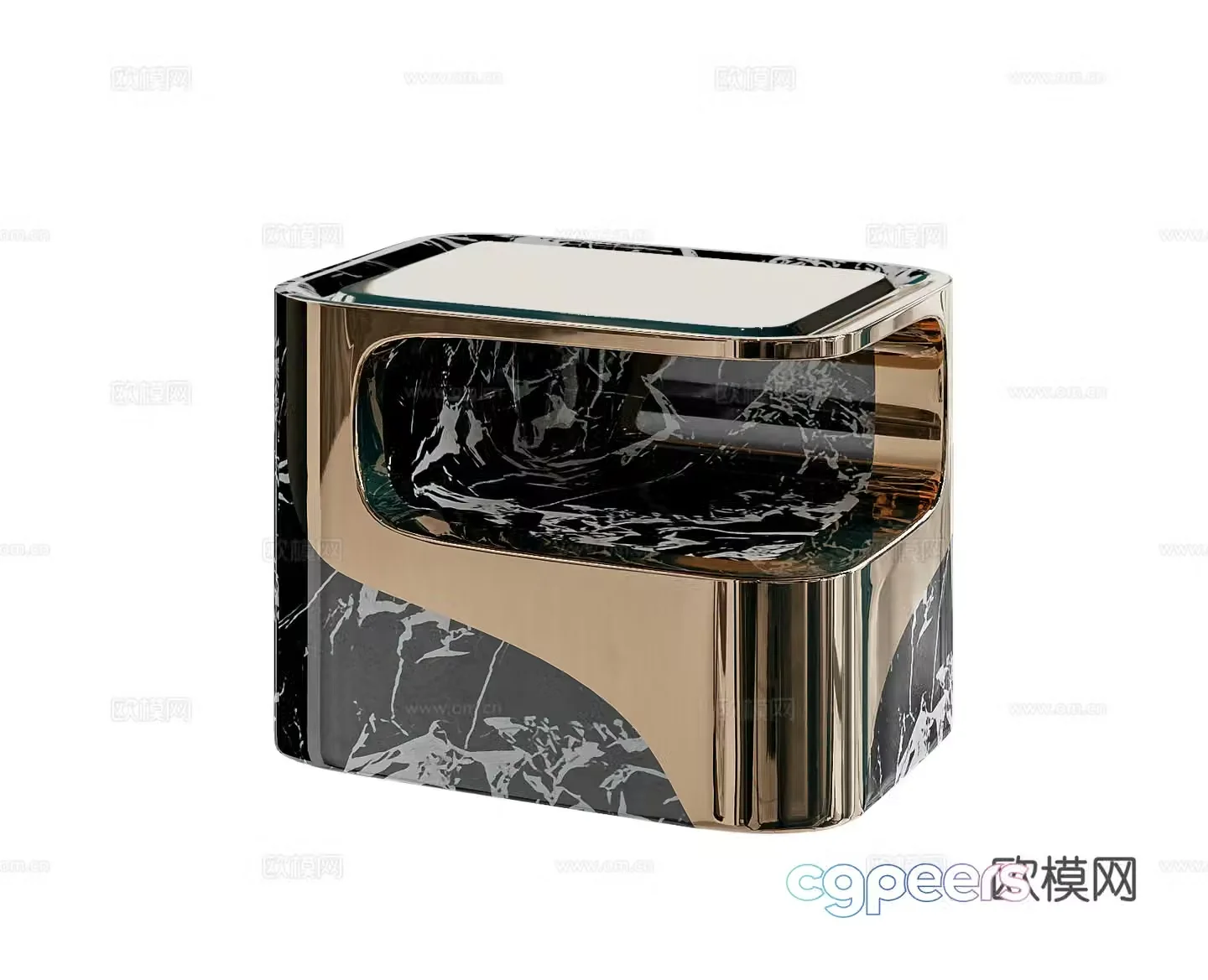 Light luxury bedside table 3D model