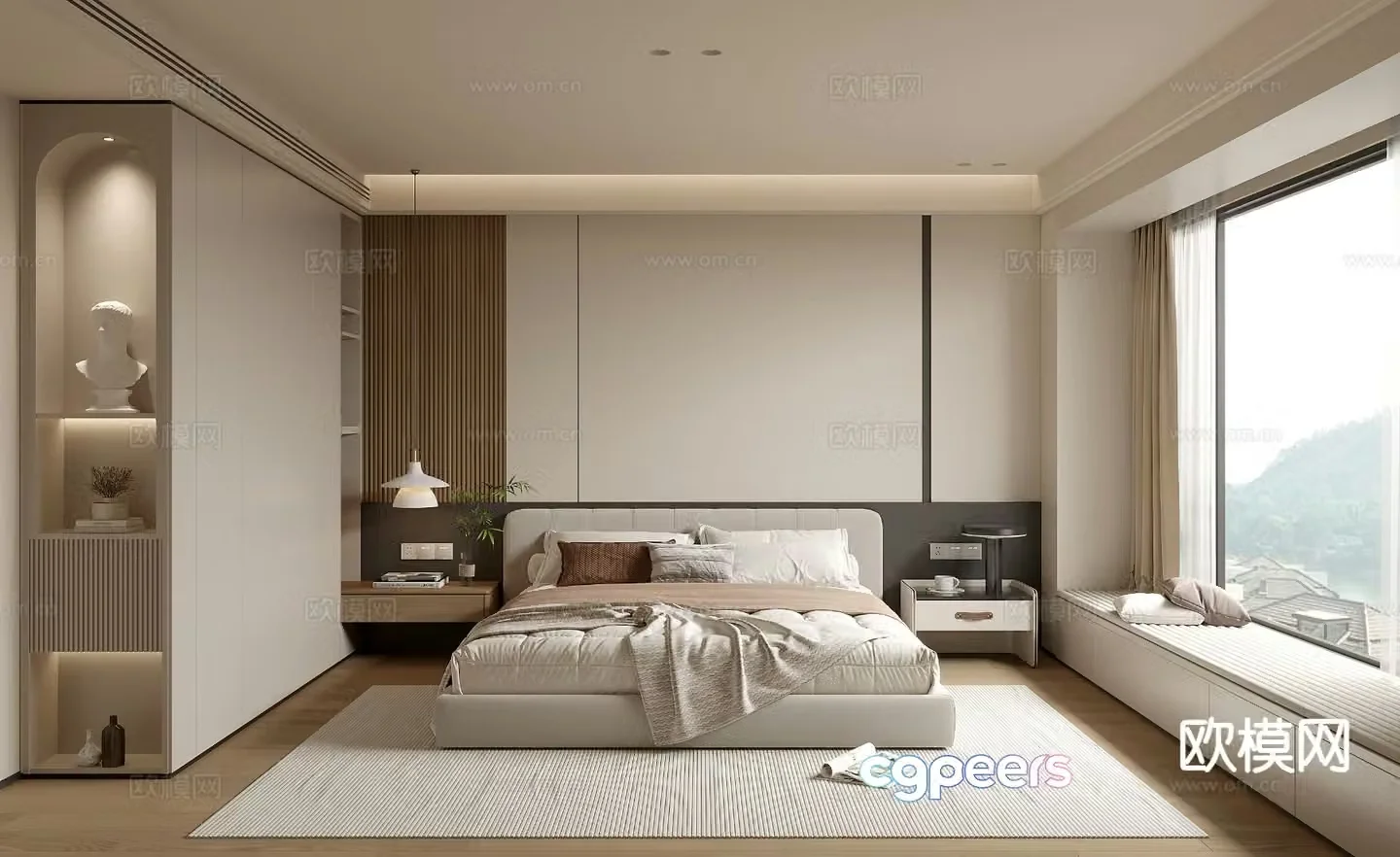 Cream style bedroom master bedroom 3d model