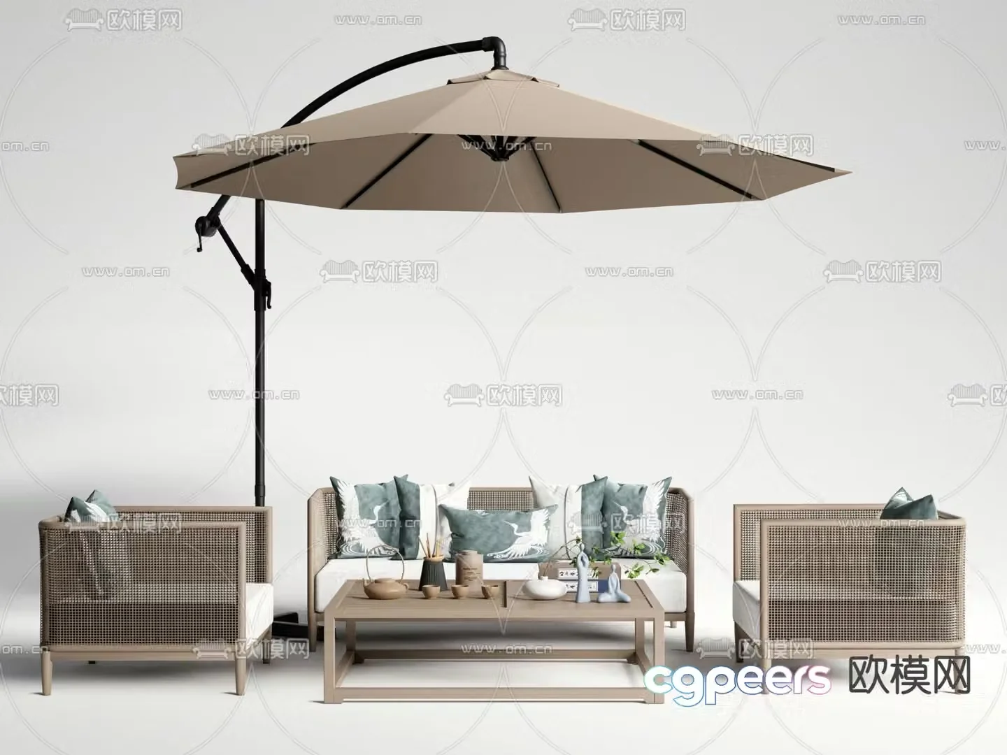 Outdoor sofa modular sofa 3d model