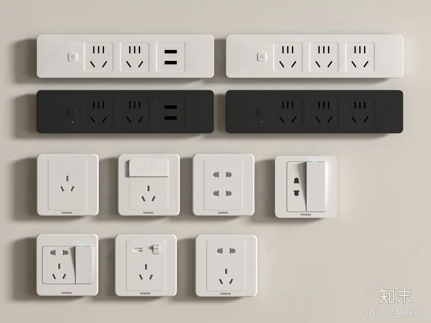 Modern Electrical Outlets 3D Model – 5651 – VRAY Render