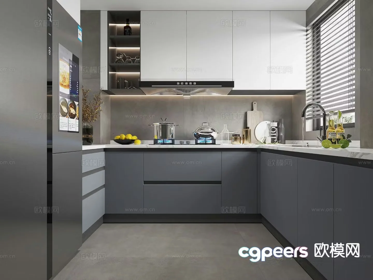 modern kitchen cabinet 3d model