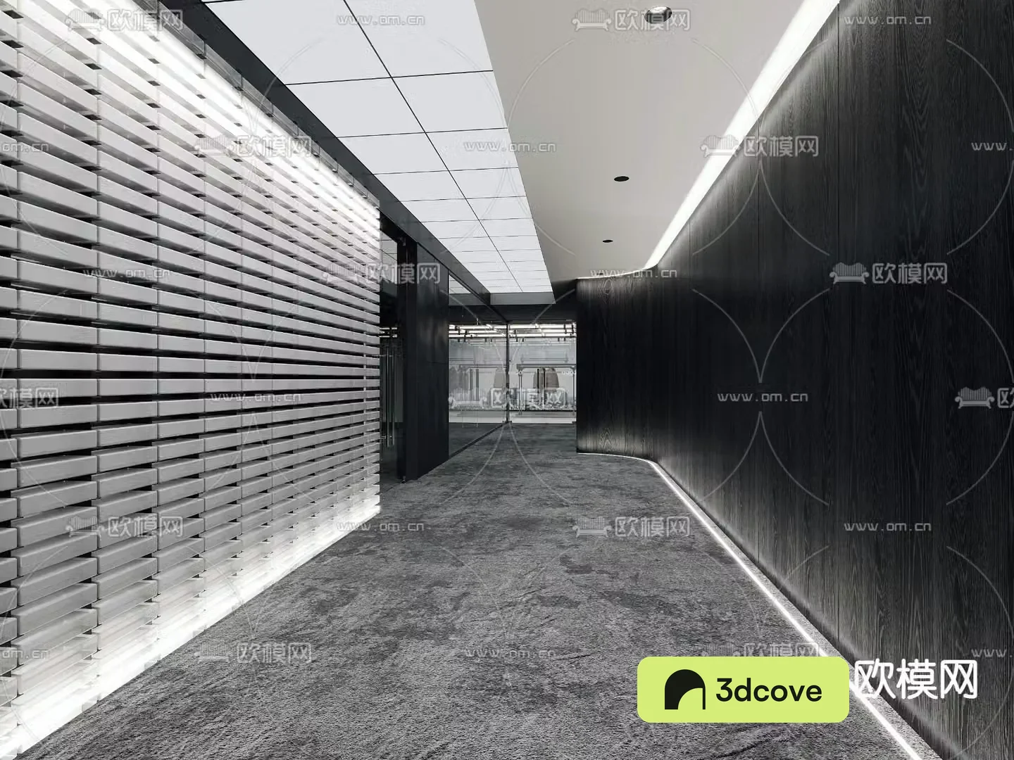Dark style office corridor passage
