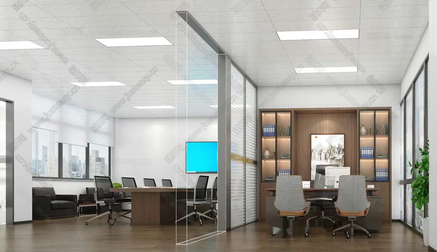 Modern Office Space 3D Model – 21819 – VRAY Render