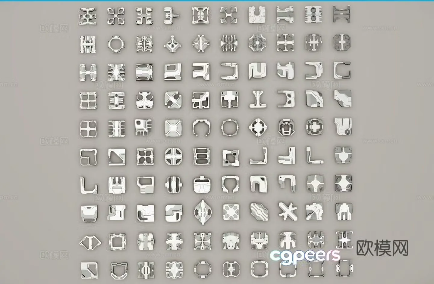 Hardware Technology-sensing hardware combination Parts combination Metal parts Metal components 3D model