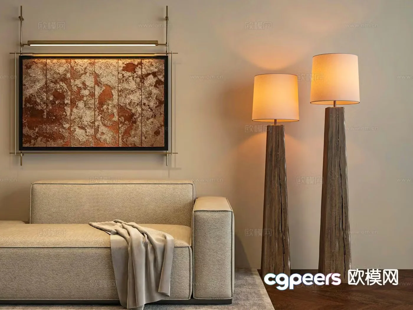 Wabi-sabi floor lamp 3d model