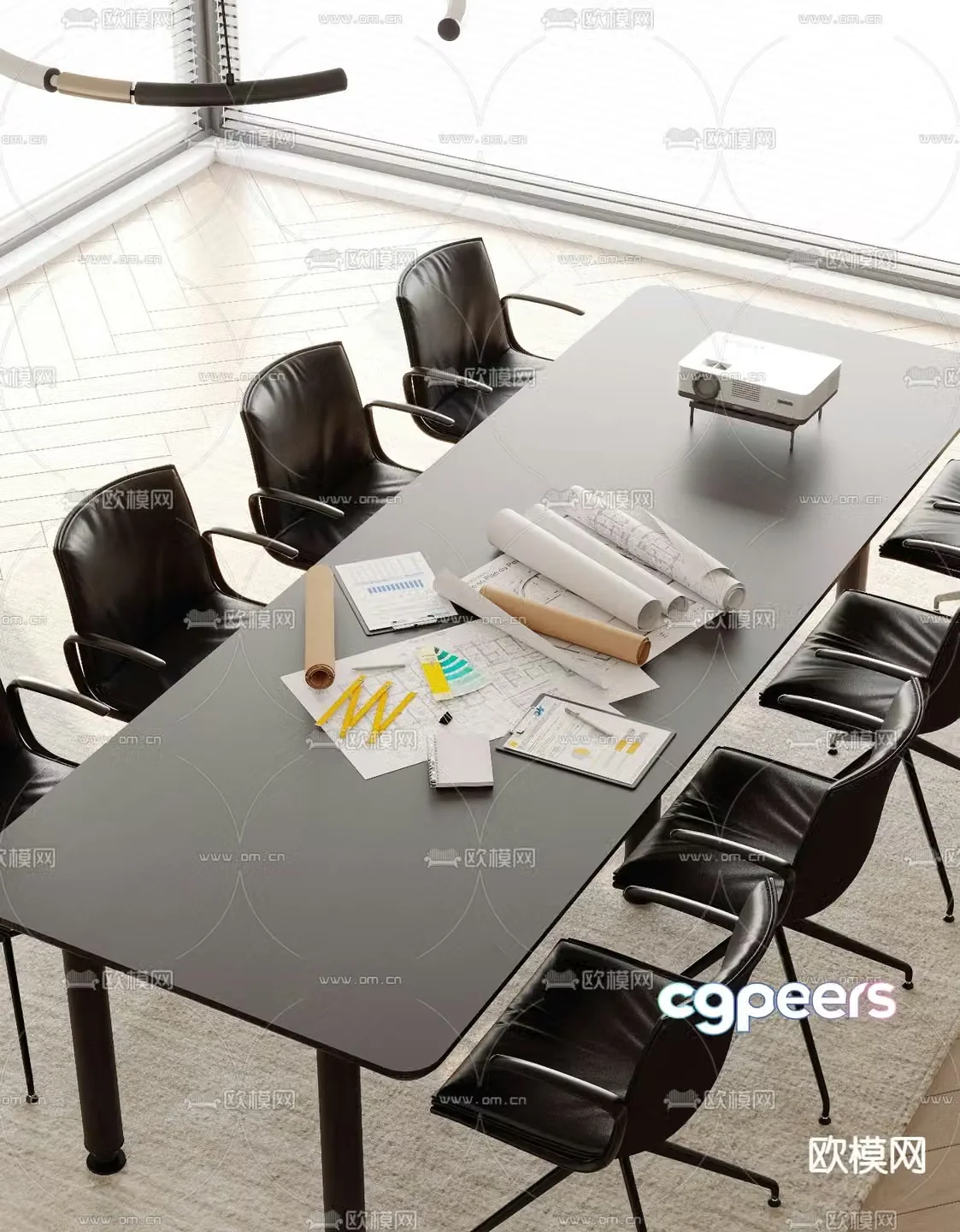 Conference tables and chairs conference table 3d model
