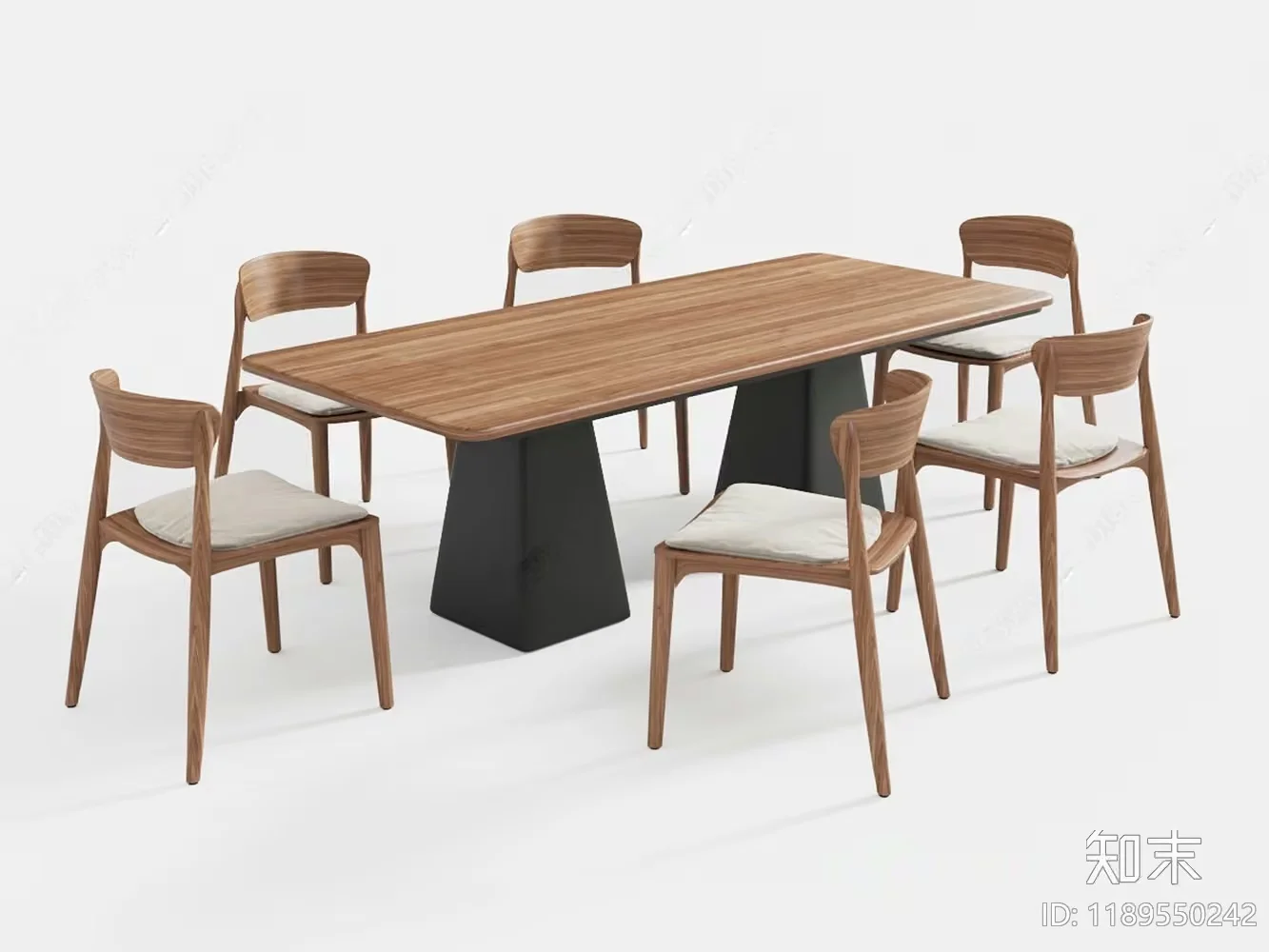 A Dining Table And Chairs Set 3D Model – 18035 – VRAY Render