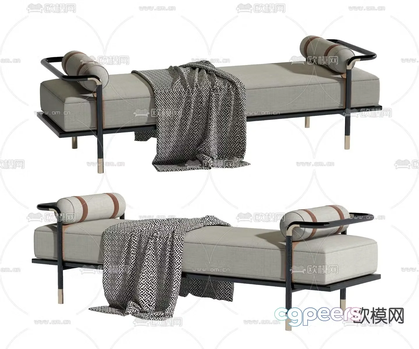 New Chinese style bed stool 3D model