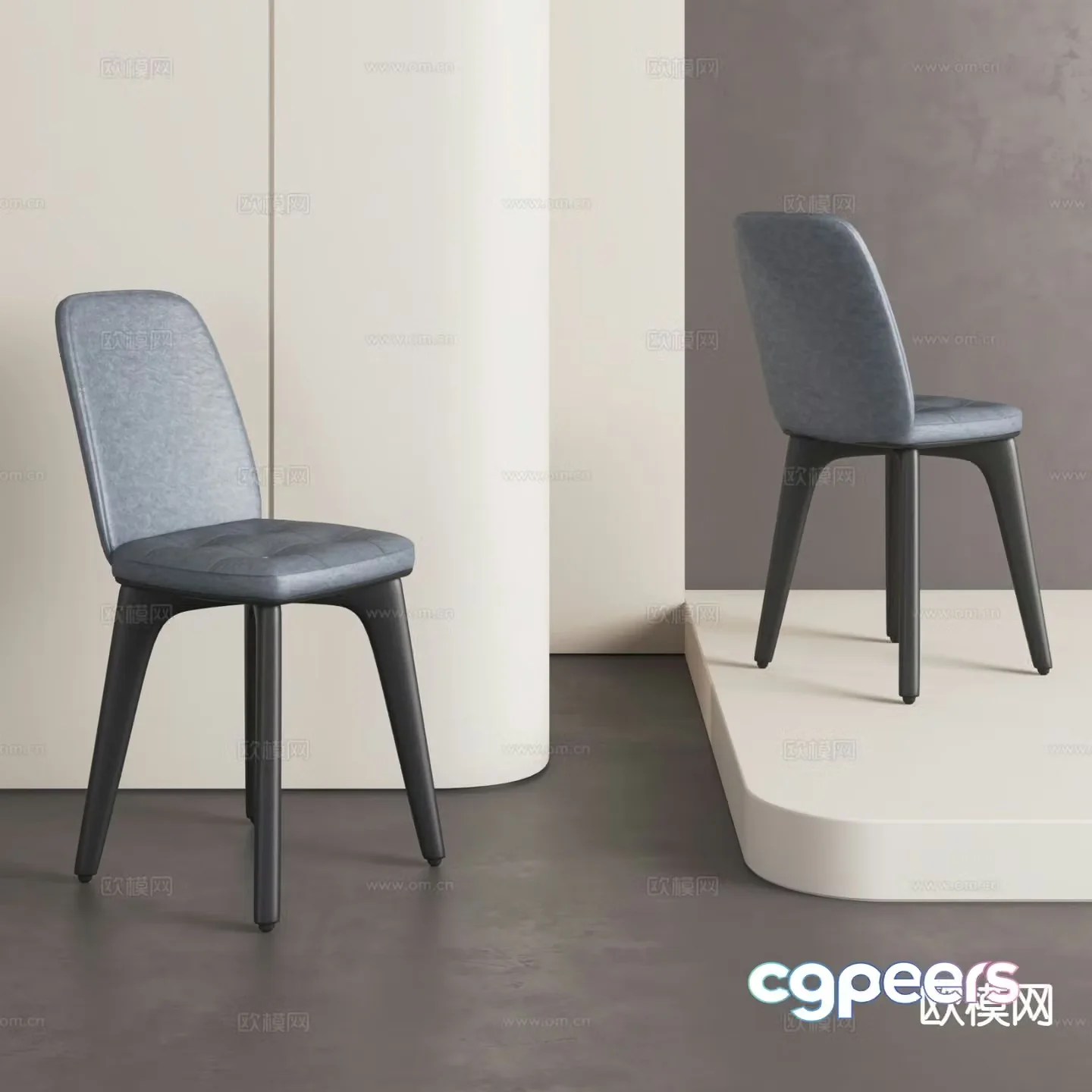 Italian dining chair chair single chair leather chair 3d model