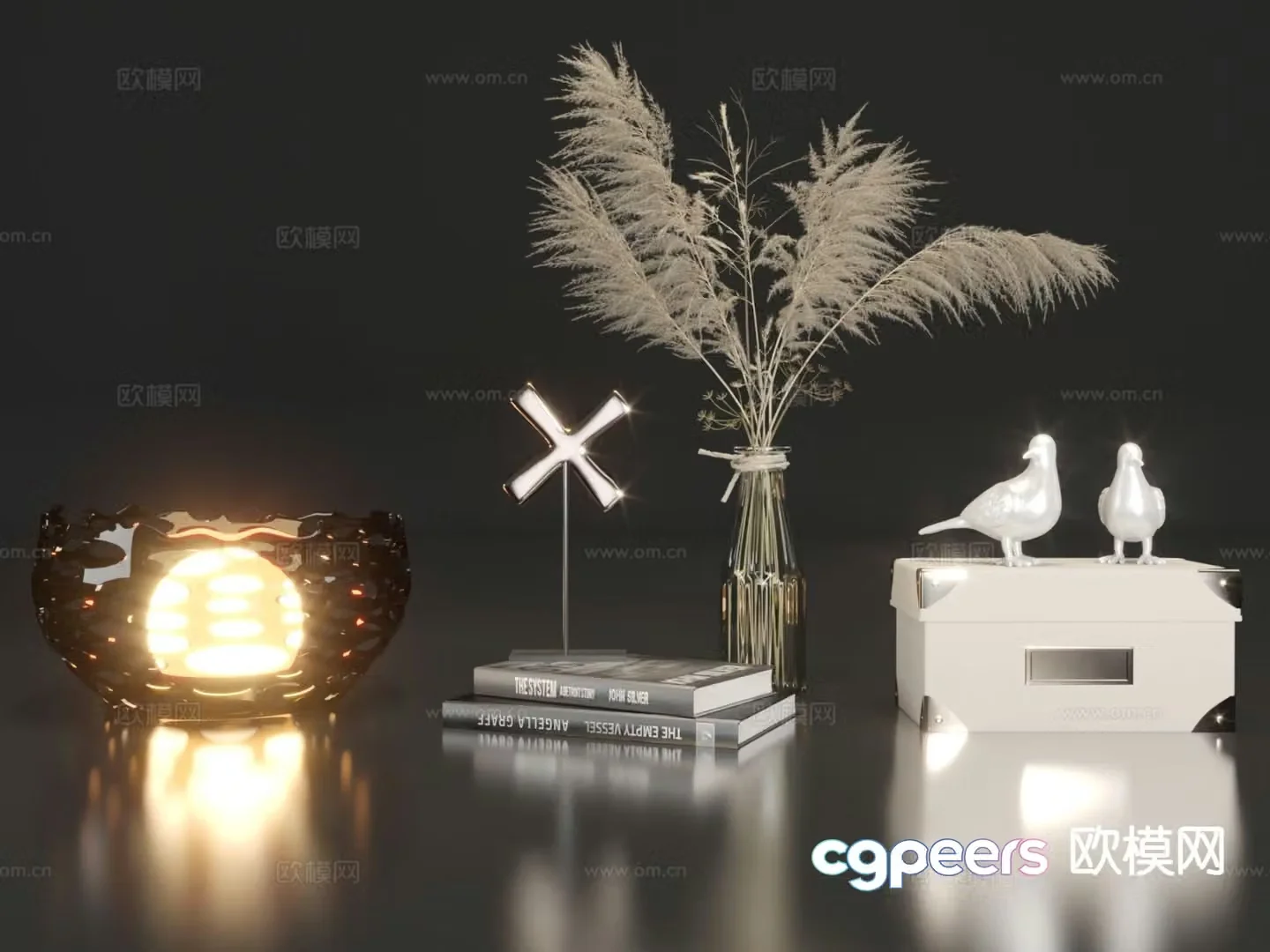 Decoration ornaments table lamp vase 3d model