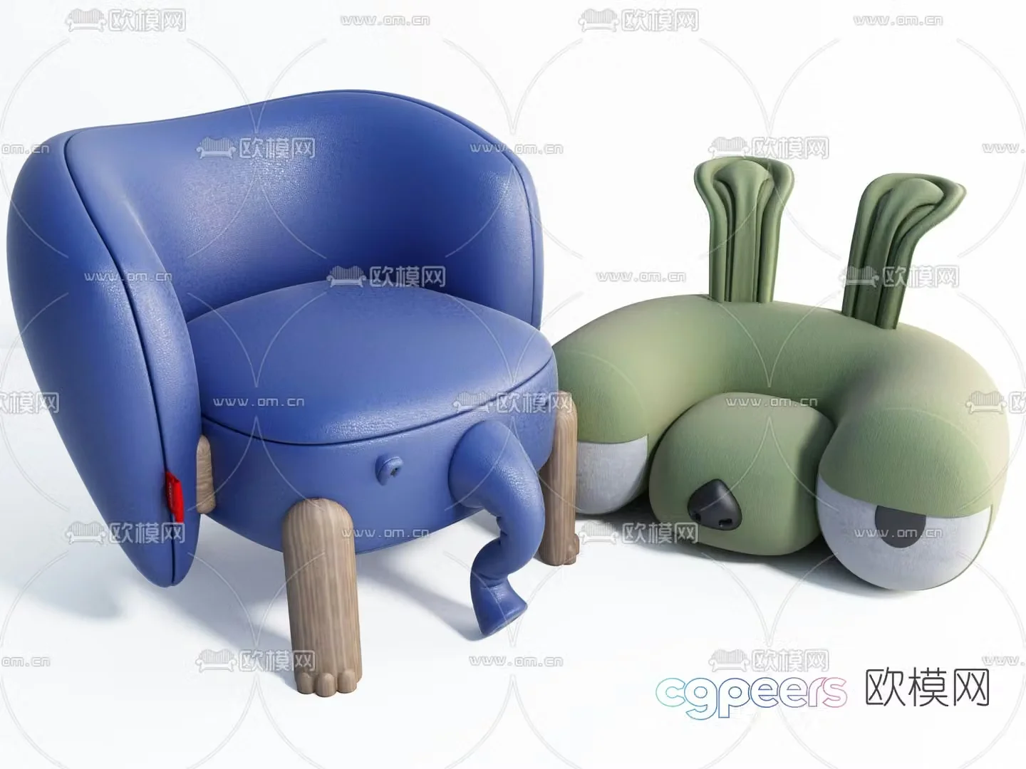 Modern children’s sofa 3d model