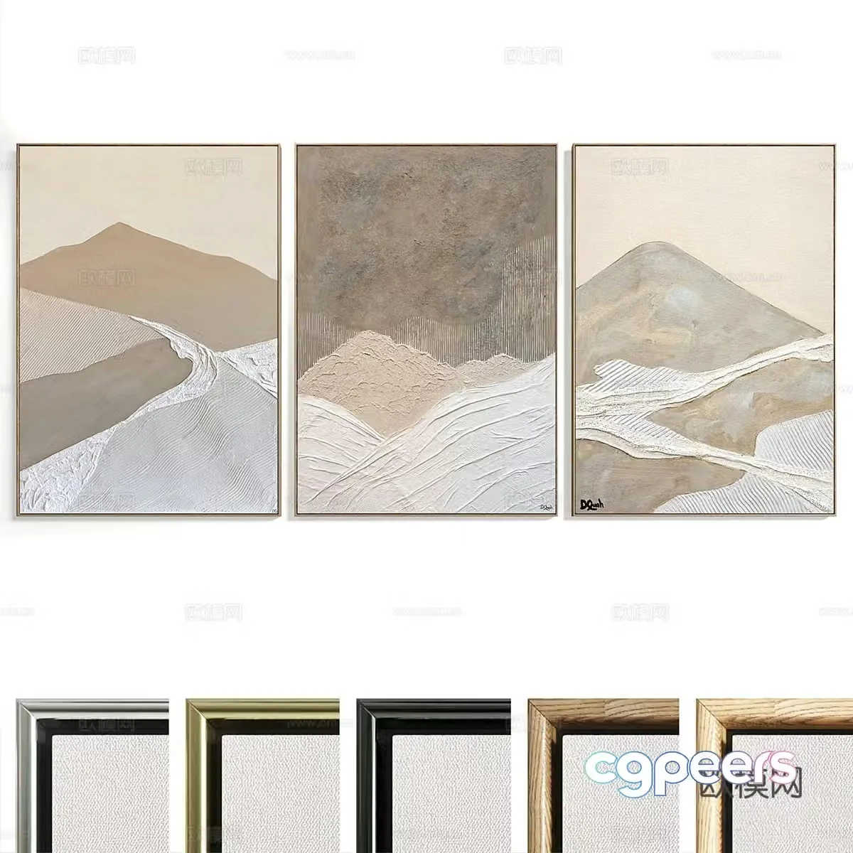 New Chinese style decorative hanging painting 3D model