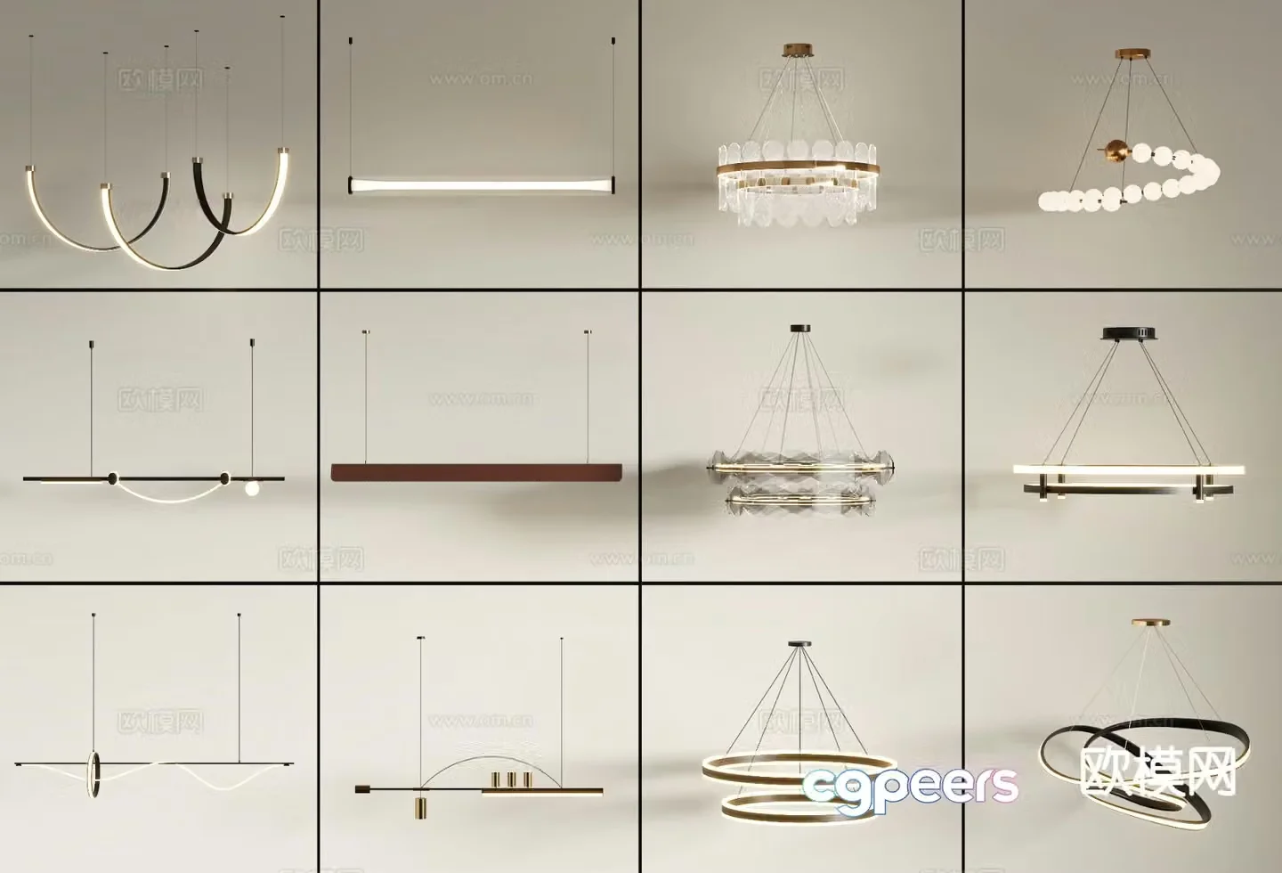 Modern chandelier hall chandelier 3d model