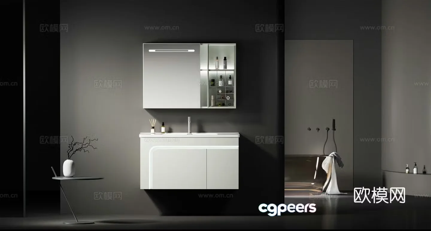 Modern bathroom cabinet Simple bathroom cabinet Washing table Bathroom Nordic bathroom 3d model