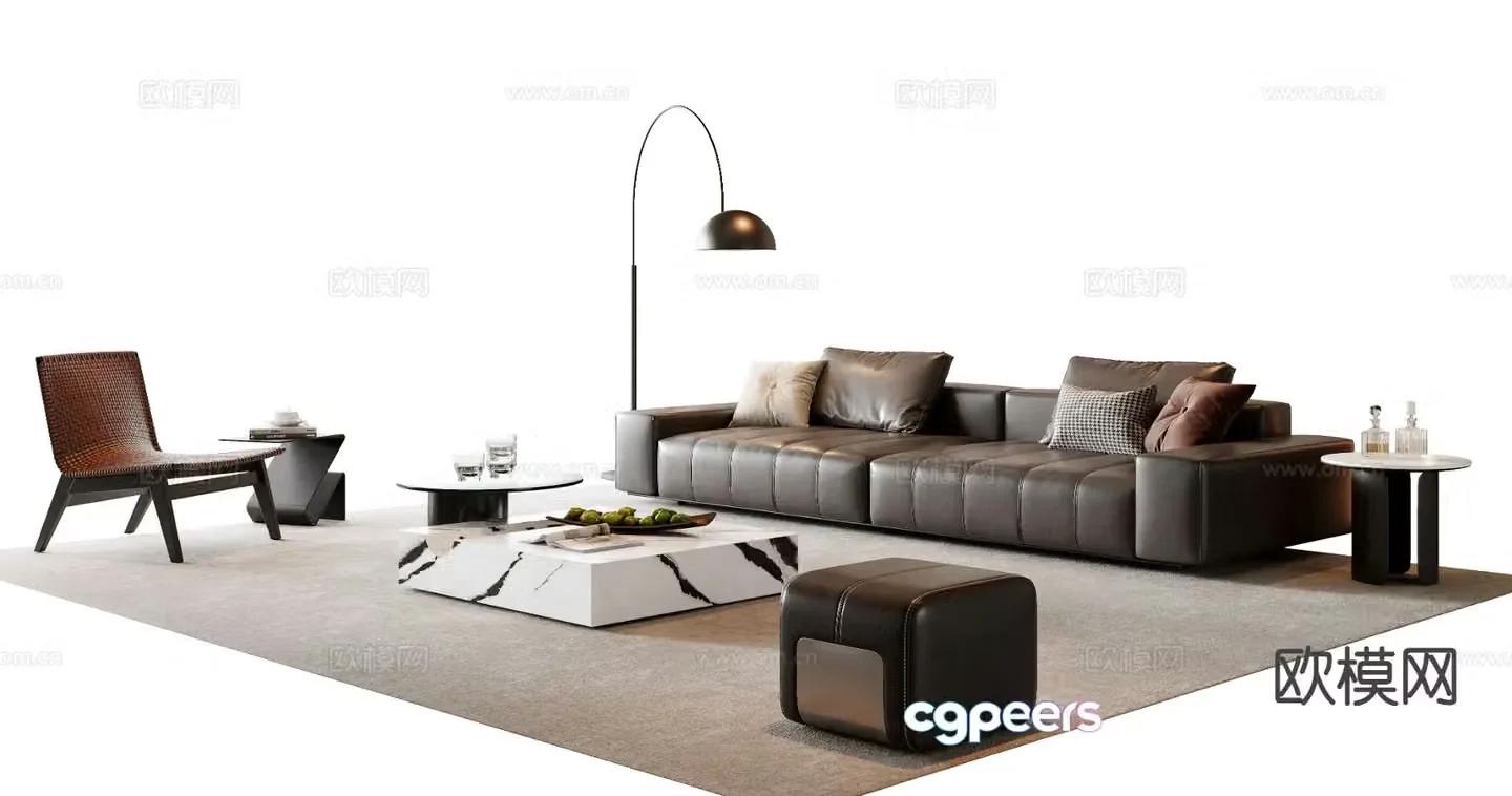 Italian sectional sofa 3d model