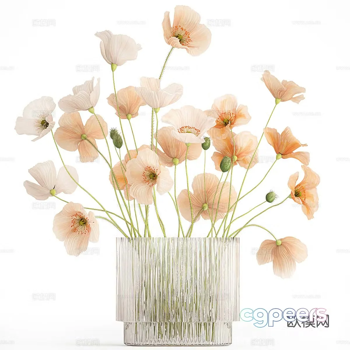 Vase flowers 3d model