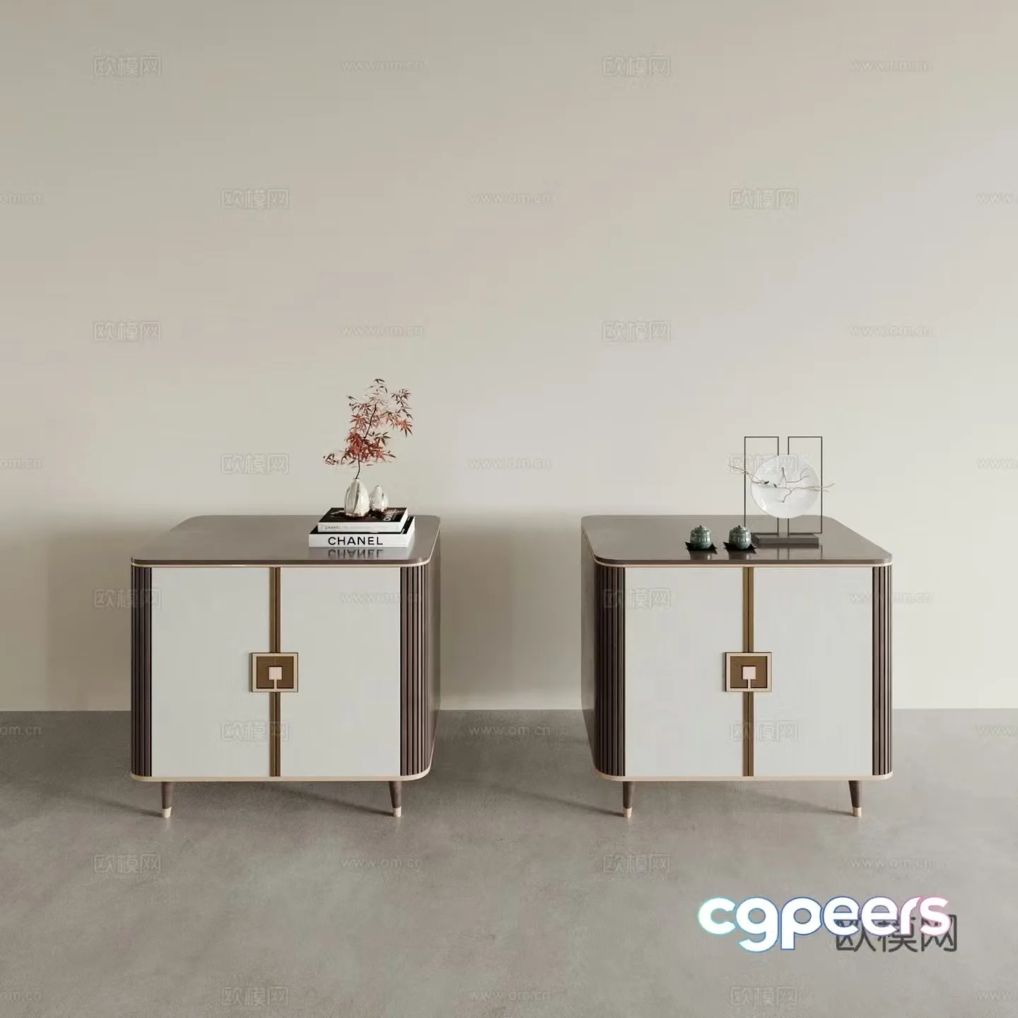 New Chinese bedside table standing cabinet cabinet 3D model