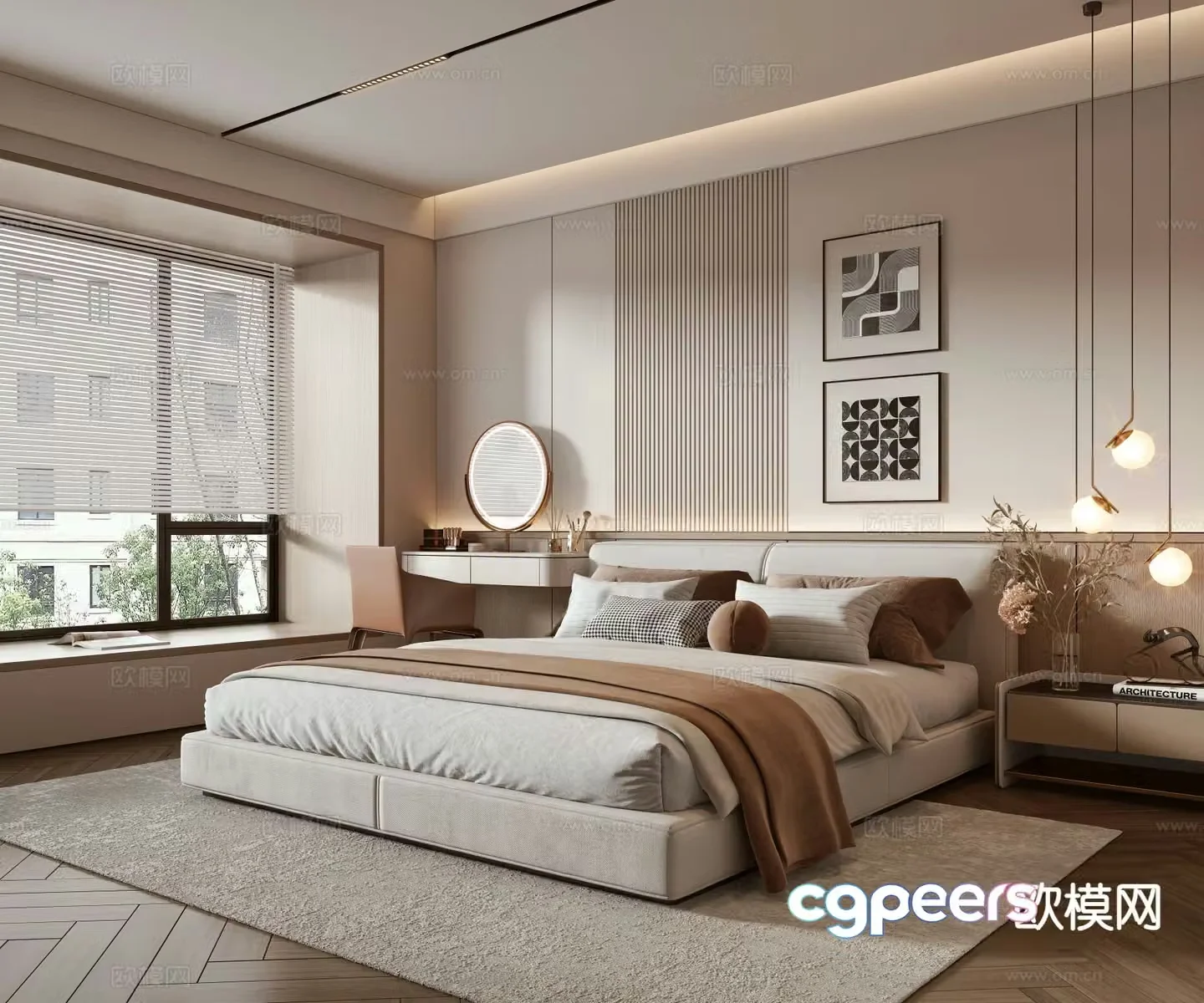 Modern bedroom master bedroom 3d model