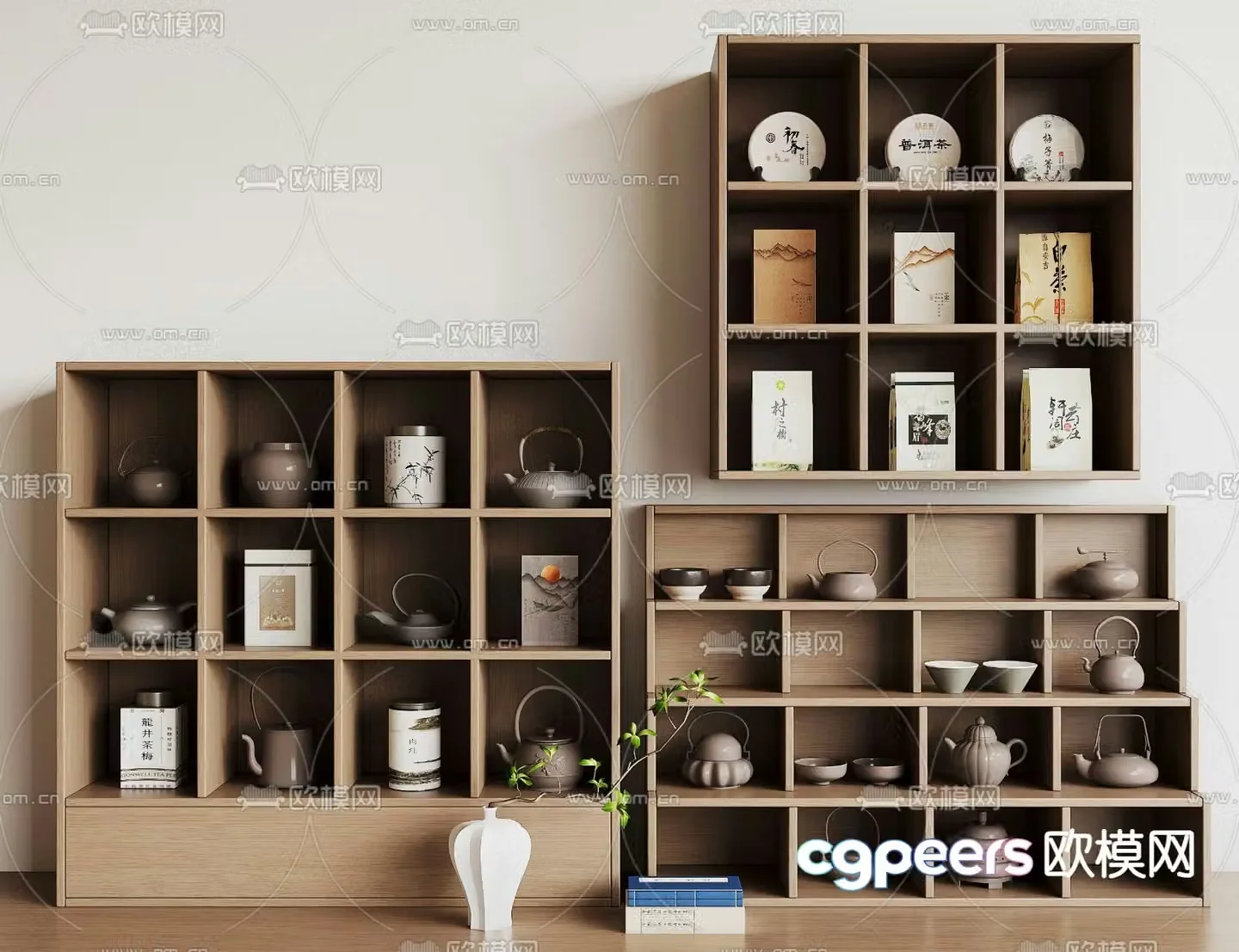 New Chinese style tea cabinet tea rack 3d model